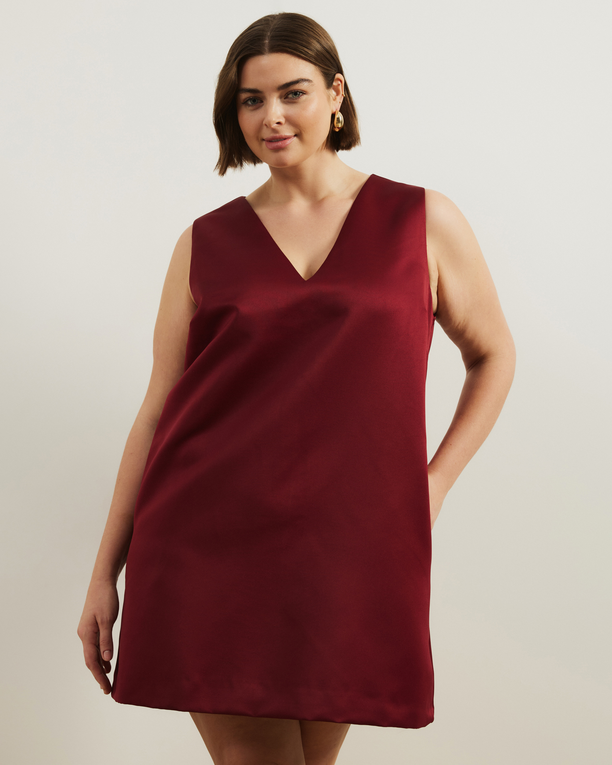 Poppy Structured Satin Mini Dress
