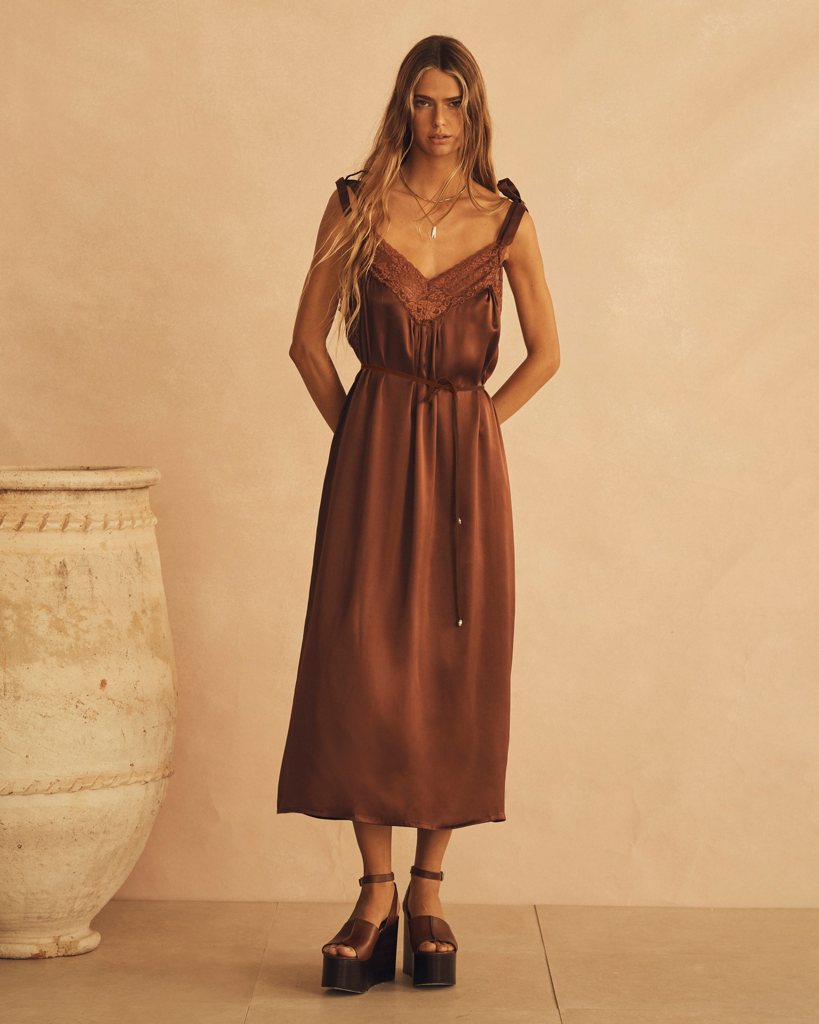 Silk V Slip Dress