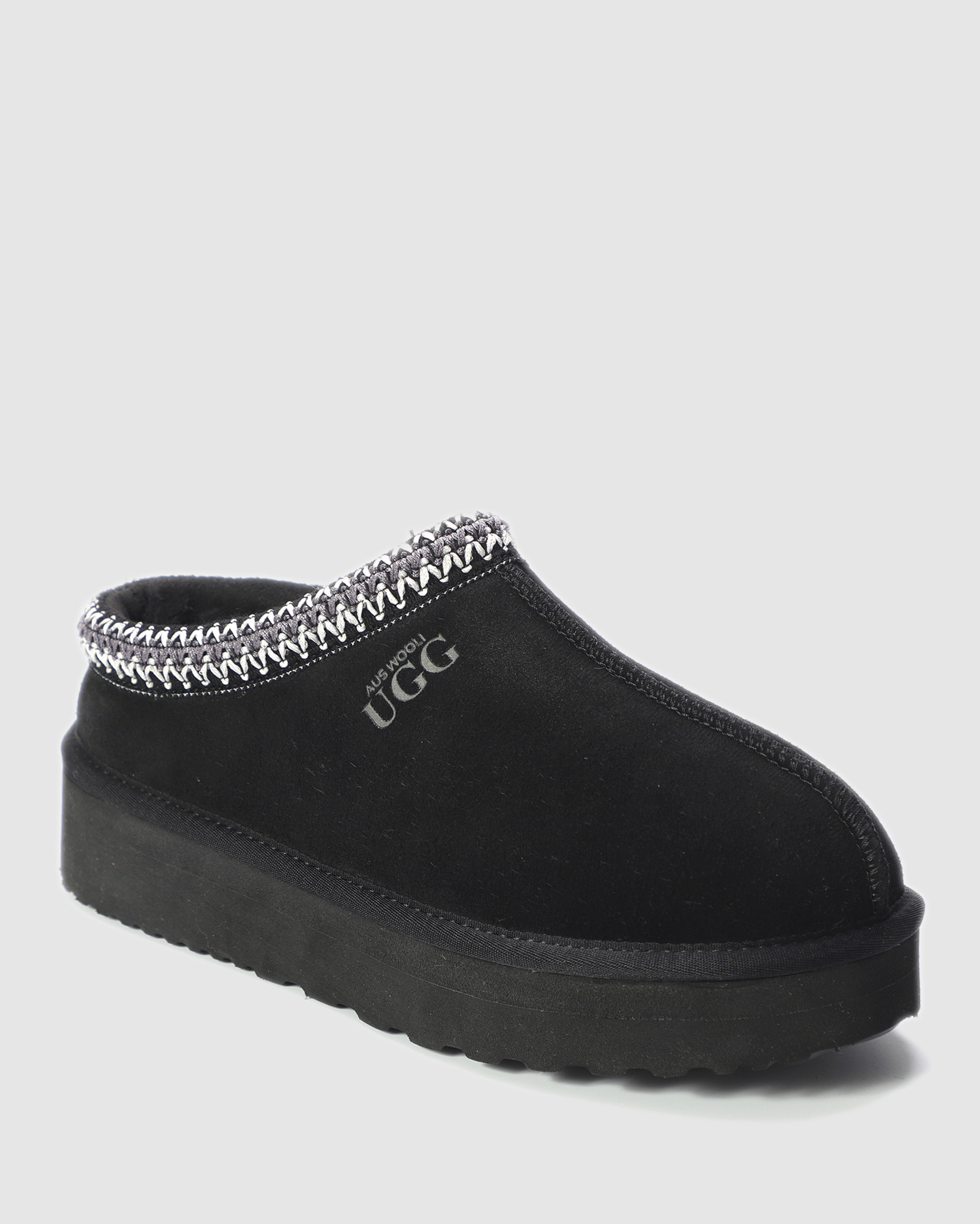 Mentone Sheepskin Wool Ankle Braid Platform Slippers