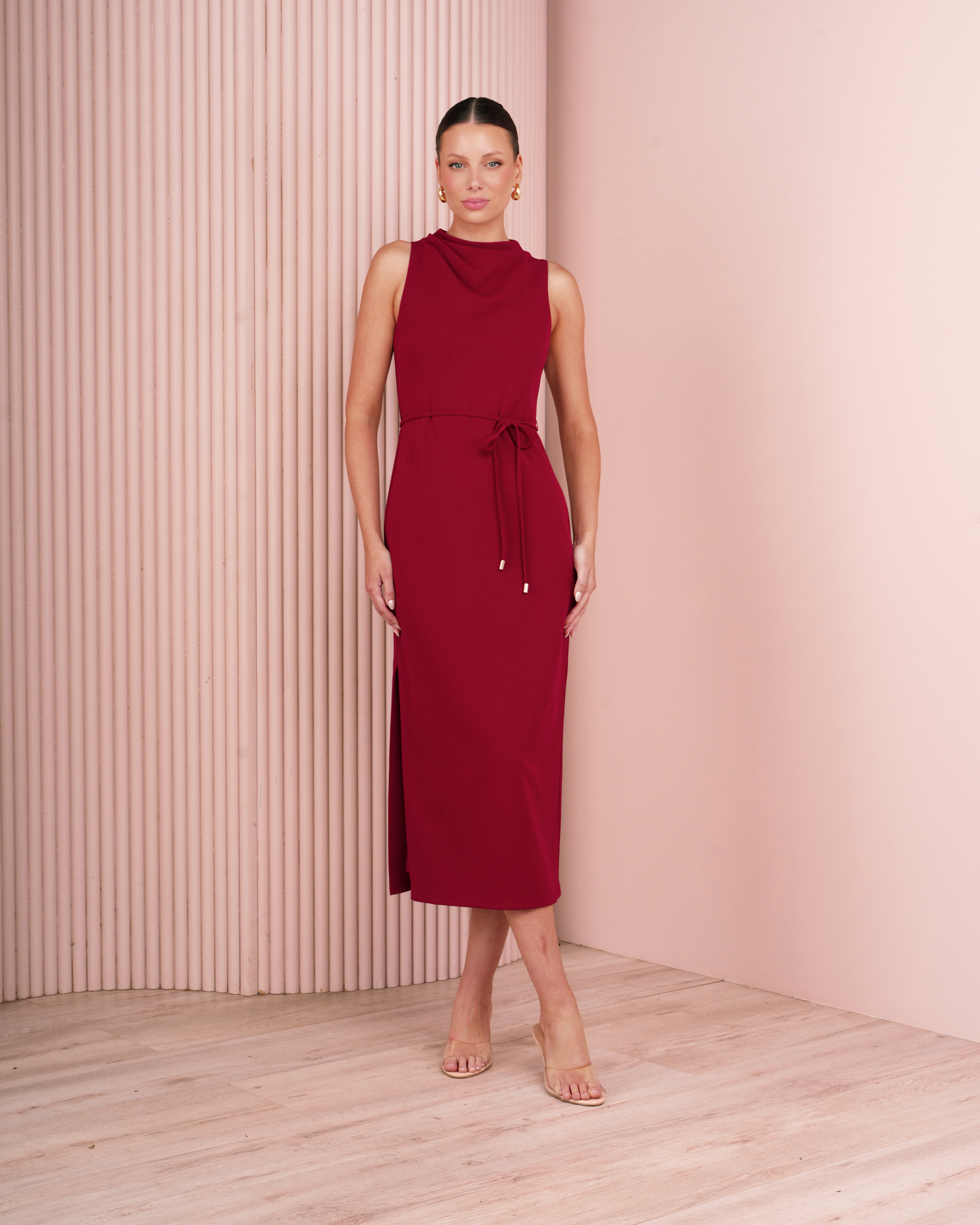 Wynna Cowl Neck Midi Dress