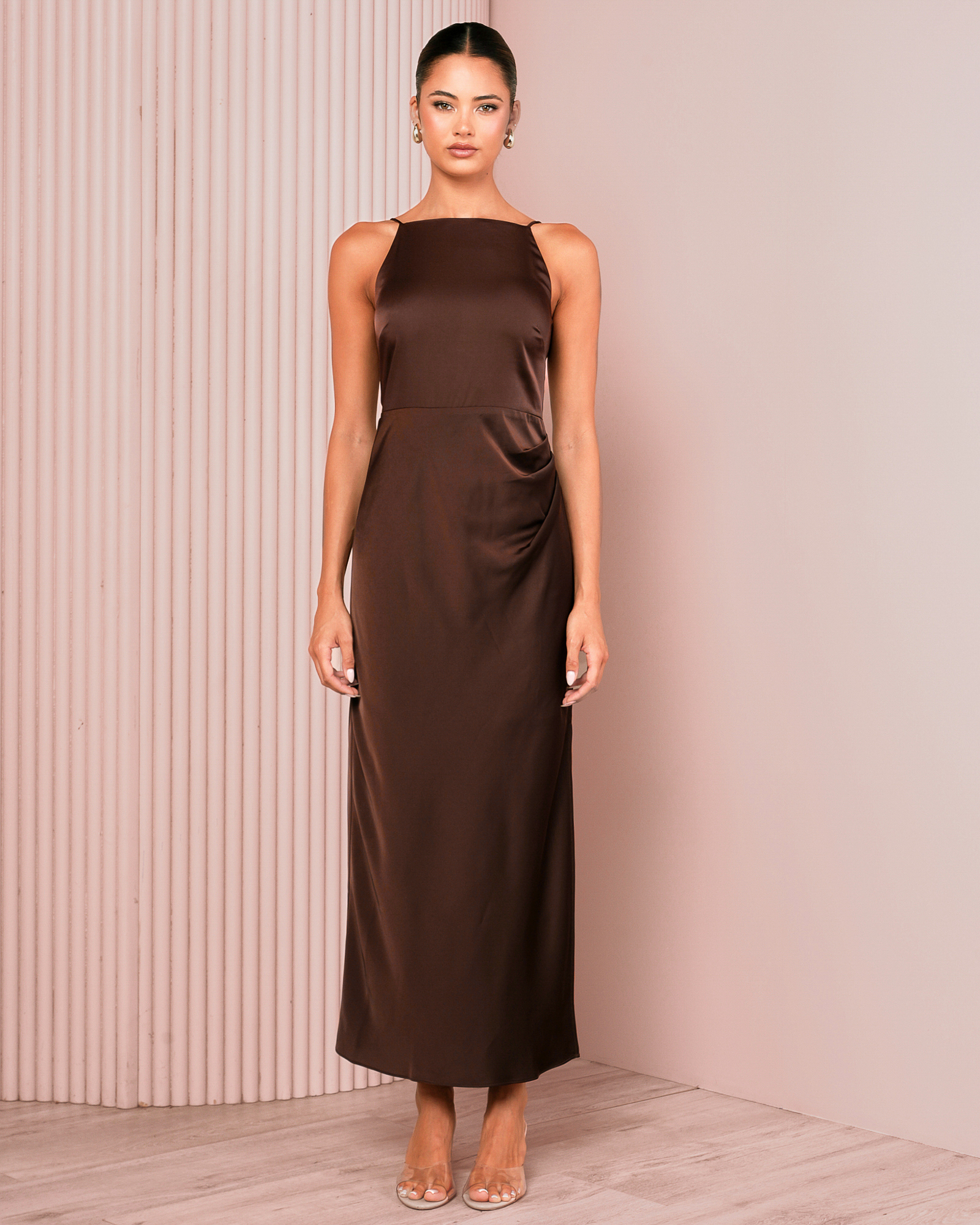 Qarol Square Neck Maxi Dress