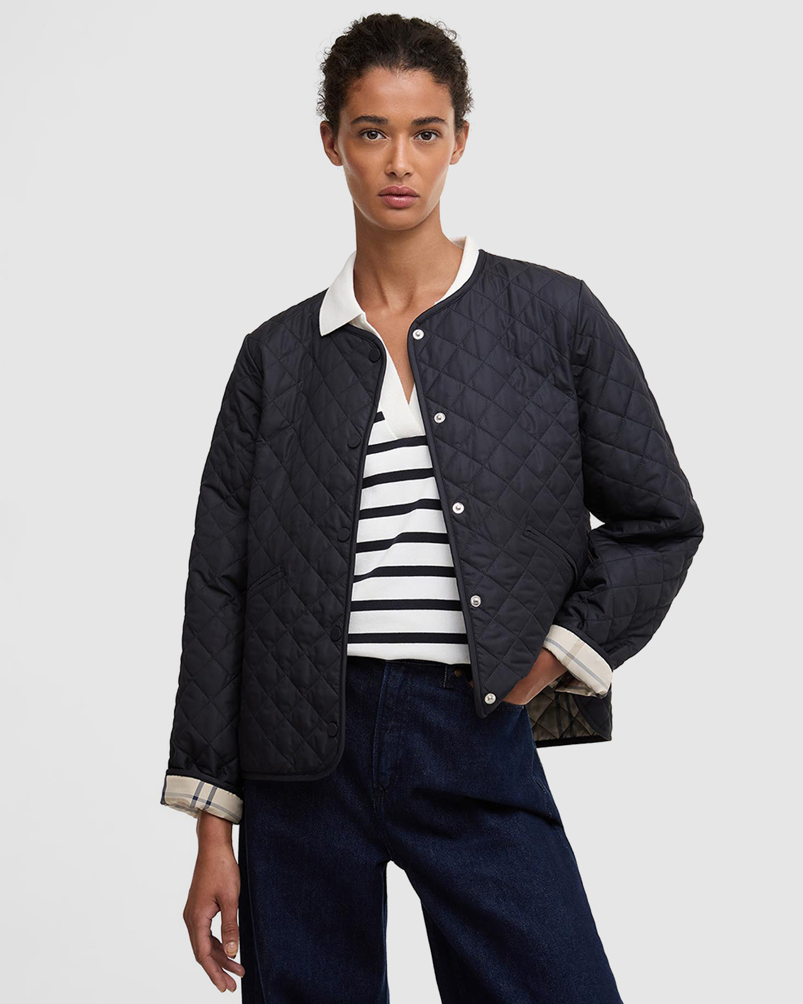 Cashel Collarless Quilted Jacket