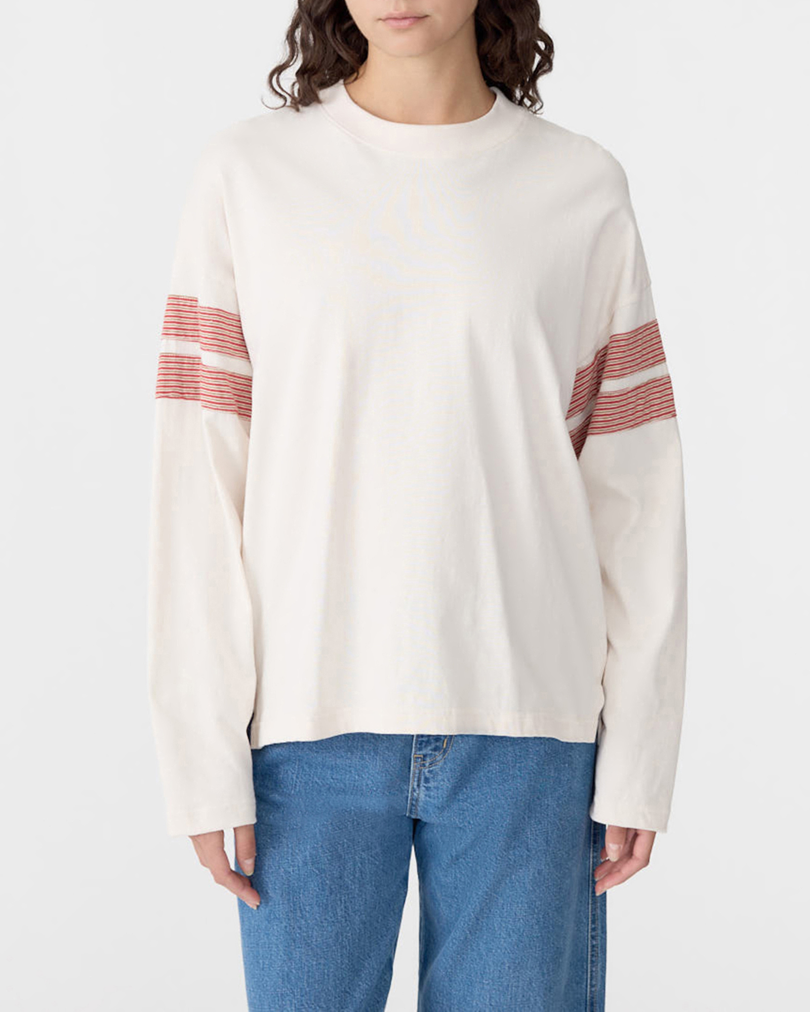 Boxy Rib Insert Long Sleeve T-Shirt