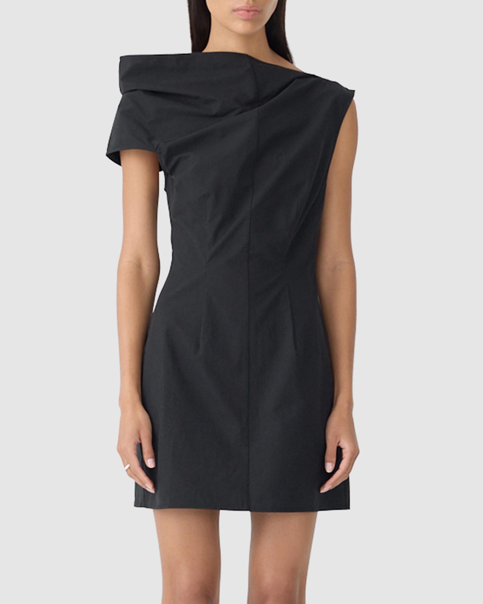 Crushed Cotton Shoulder Dress
