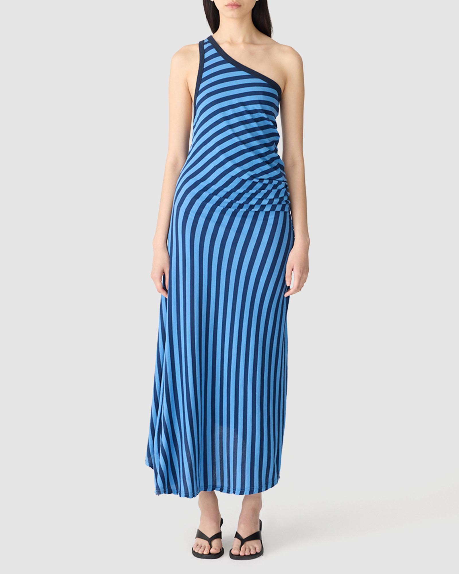 Stripe One Shoulder Dress
