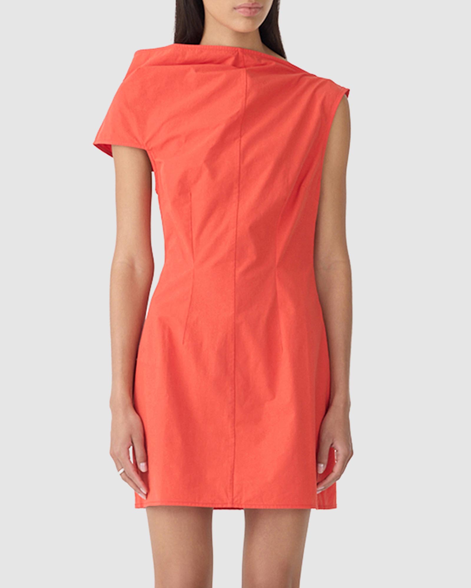 Crushed Cotton Shoulder Dress