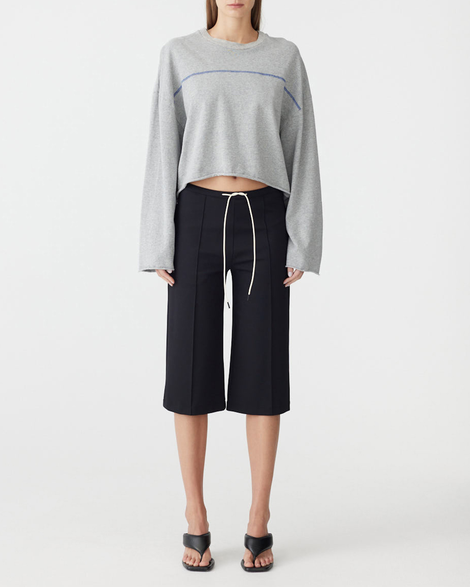 French Terry Yoke Detail LS T-Shirt