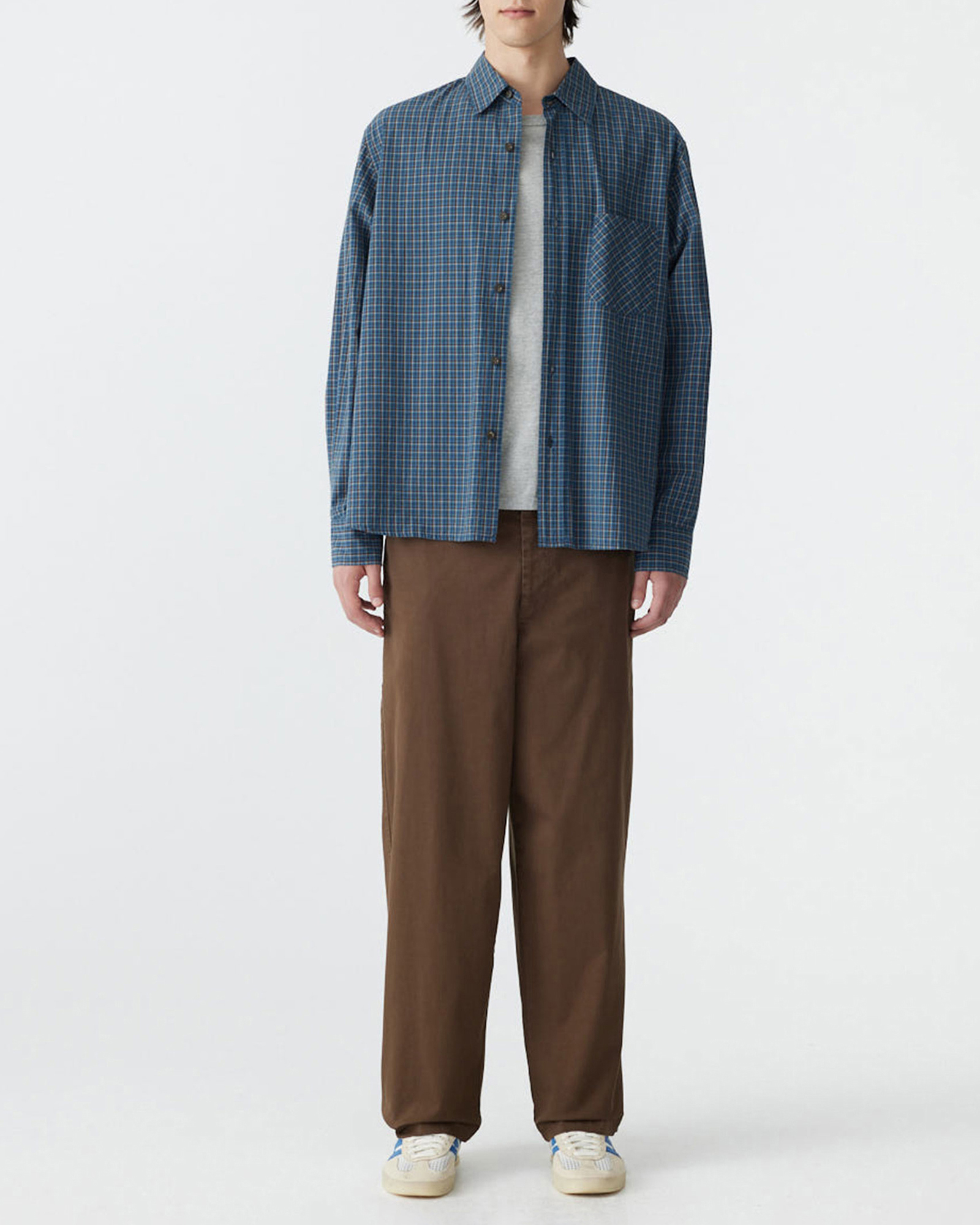Boxy Cotton Check Shirt