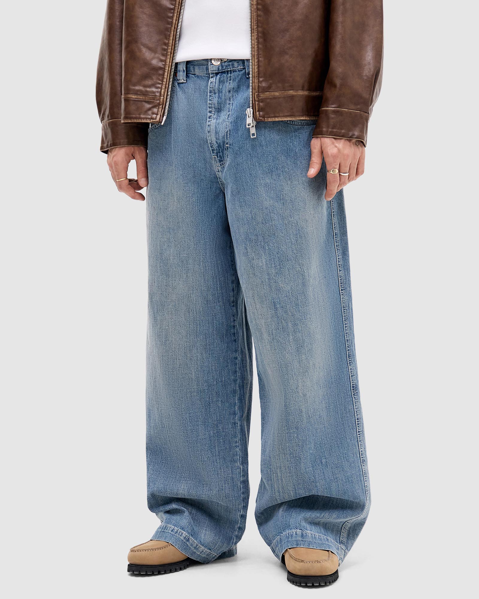 Blue Crosshatch Skate Jeans
