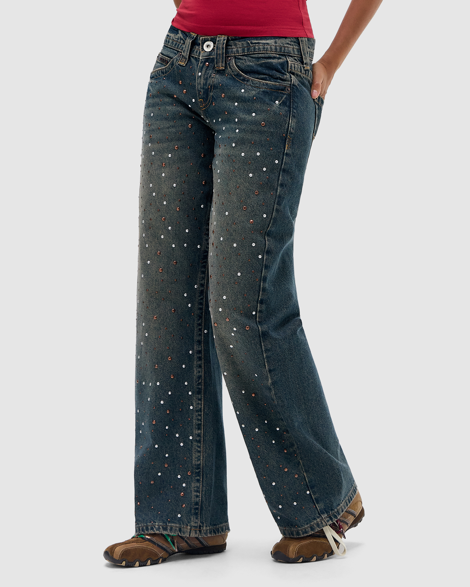 BDG Kayla Lowrider Studded Jeans