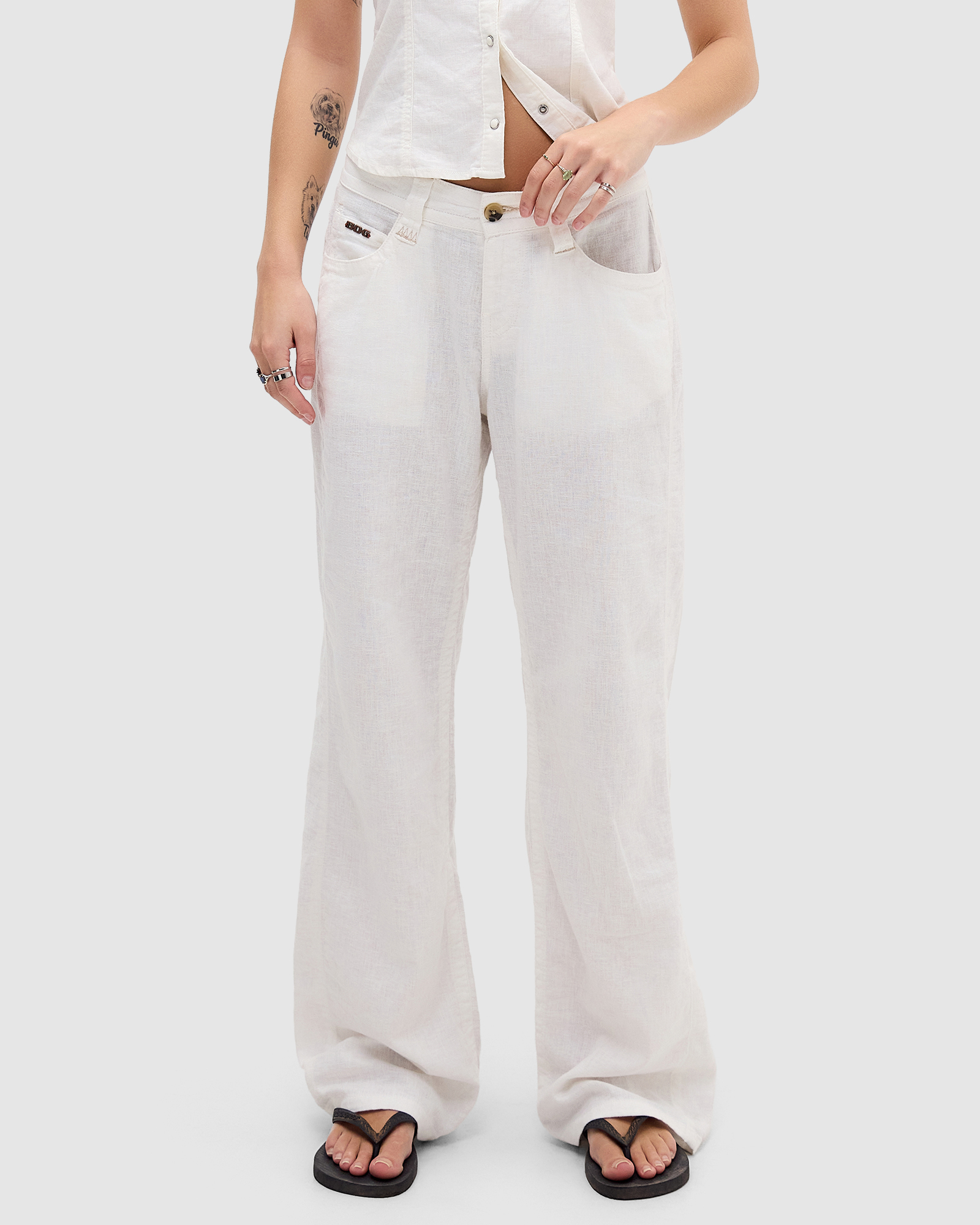 BDG Kayla Lowrider Linen Trousers