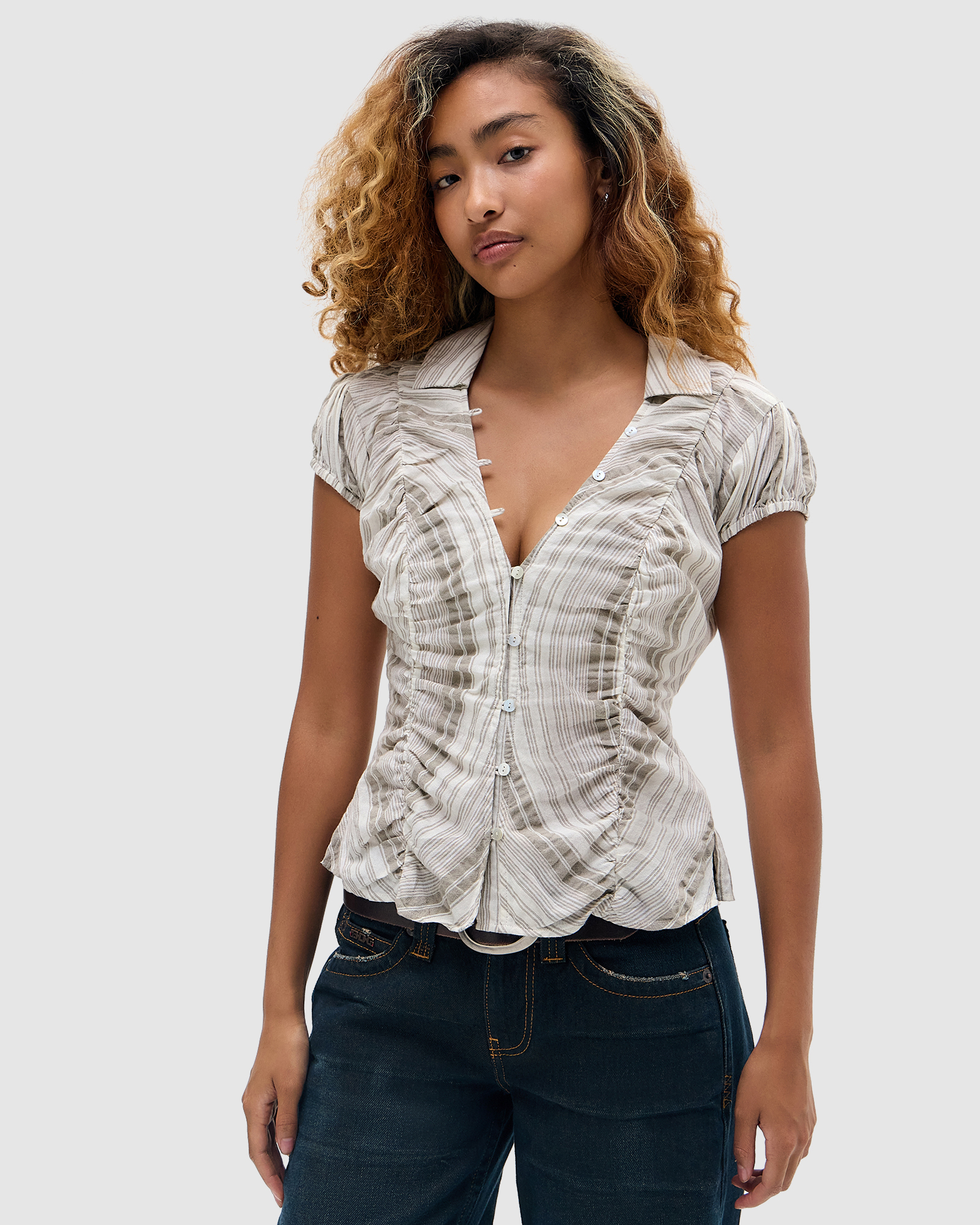 BDG Nadine Ruched Shirt