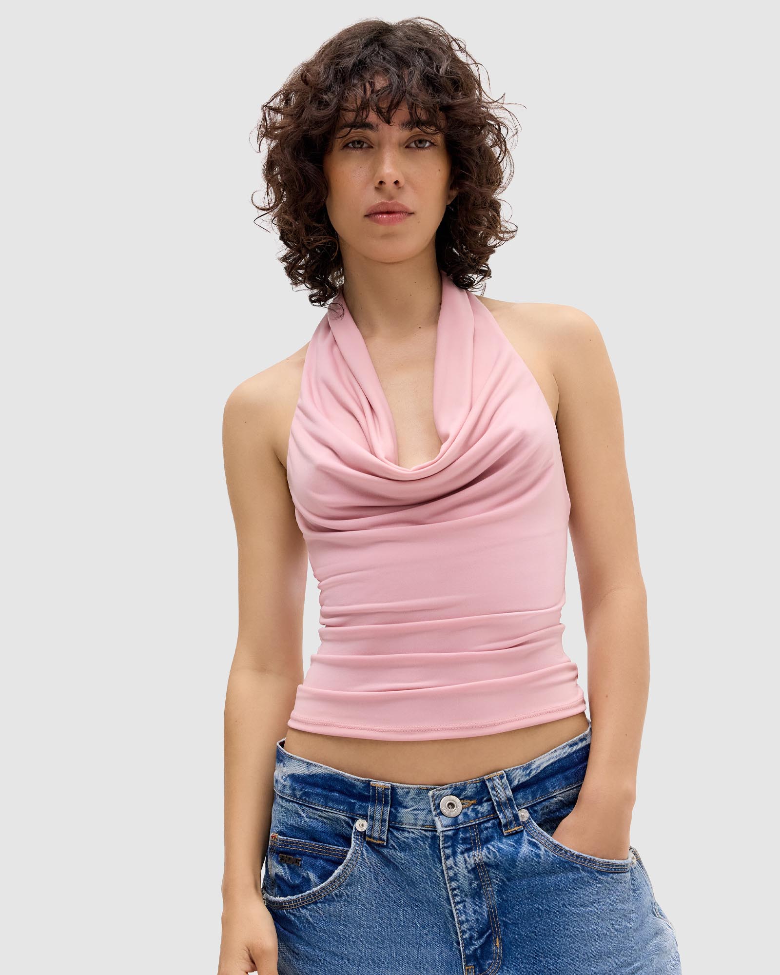 Coyote Cowl Halterneck Top