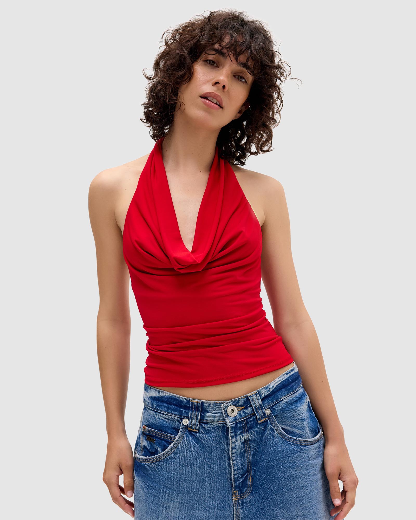 Coyote Cowl Halterneck Top