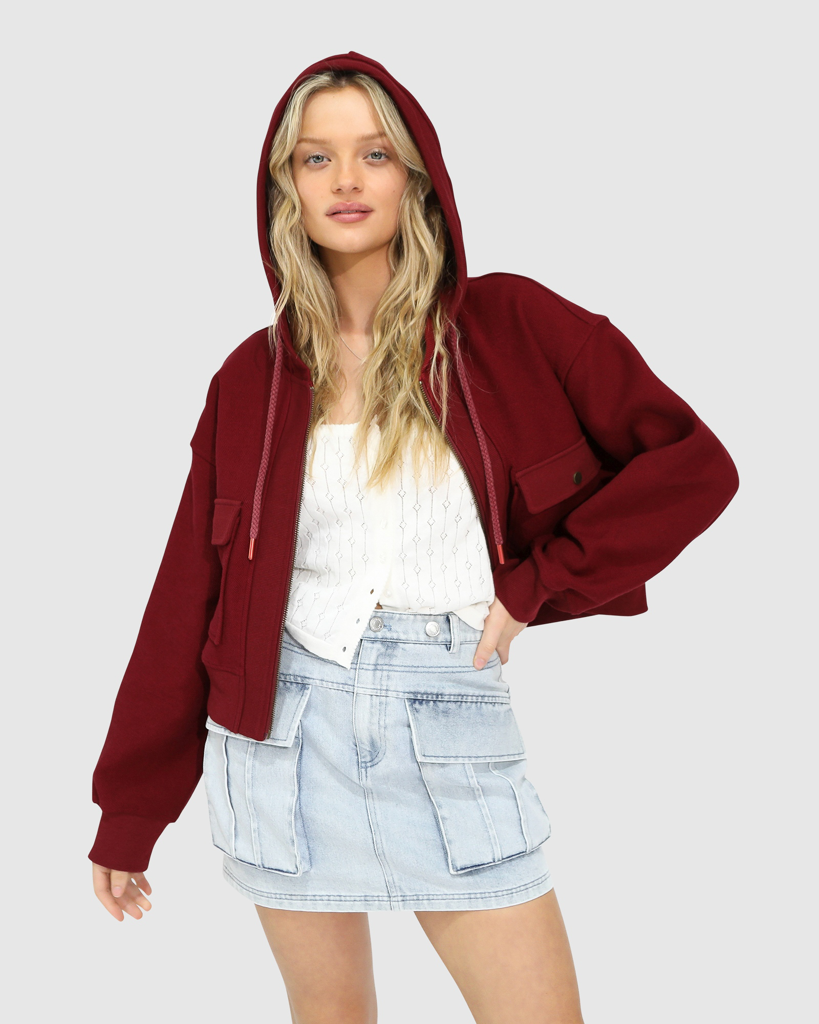 Fireside Cropped Utility Zip Jacket