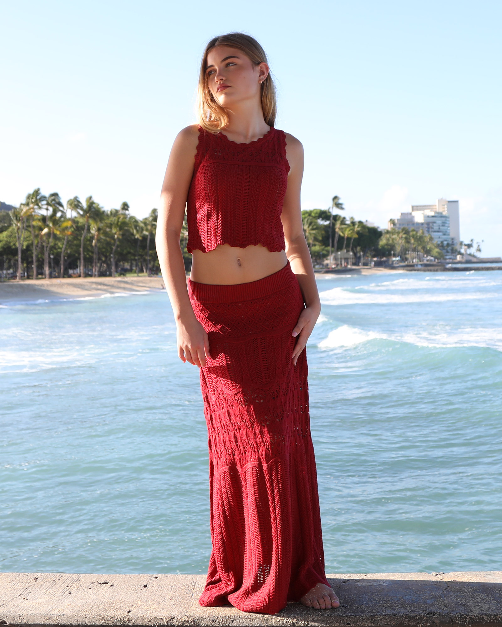 Harvest Haze Crochet Maxi Skirt