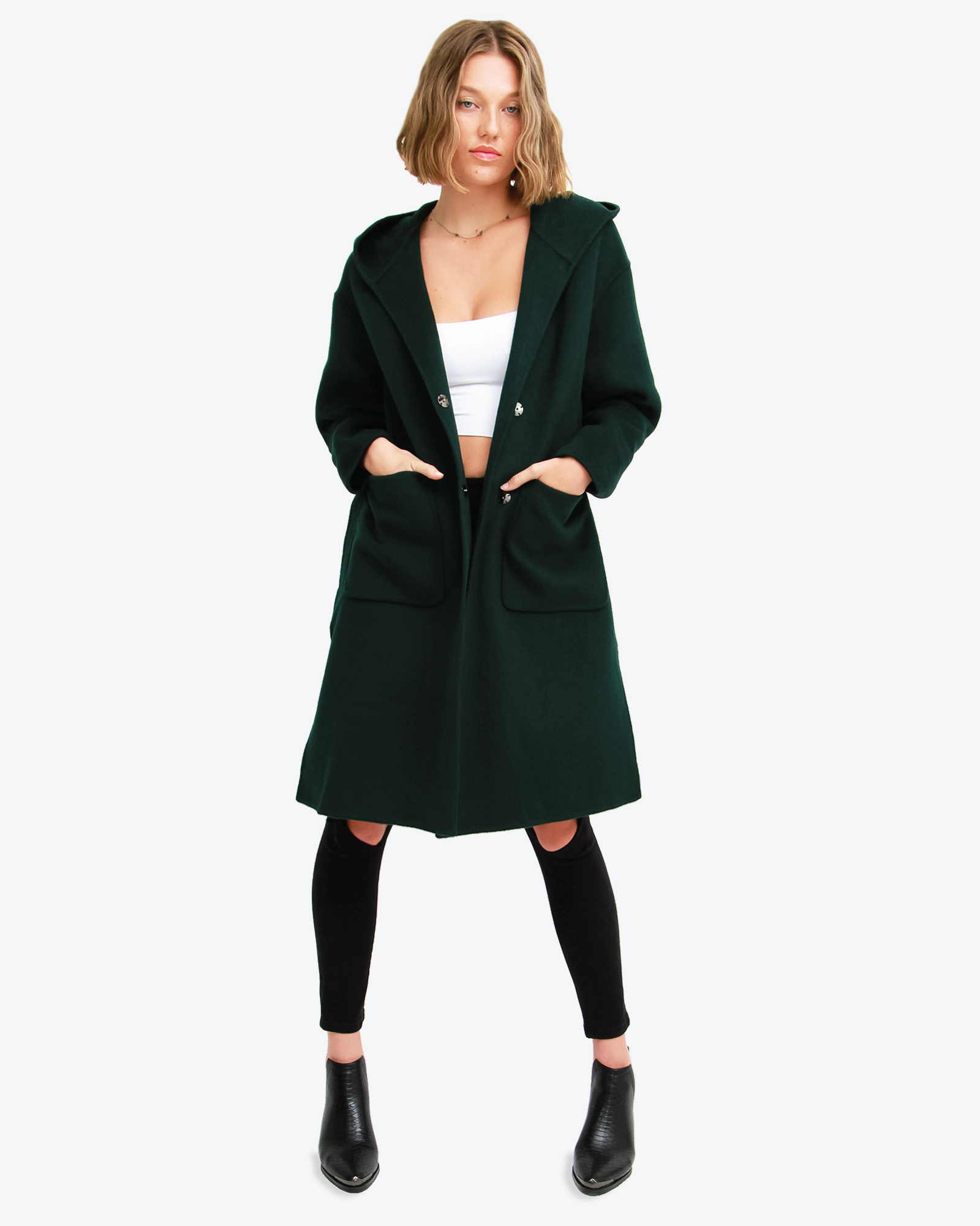 Walk This Way Wool Blend Hooded Coat