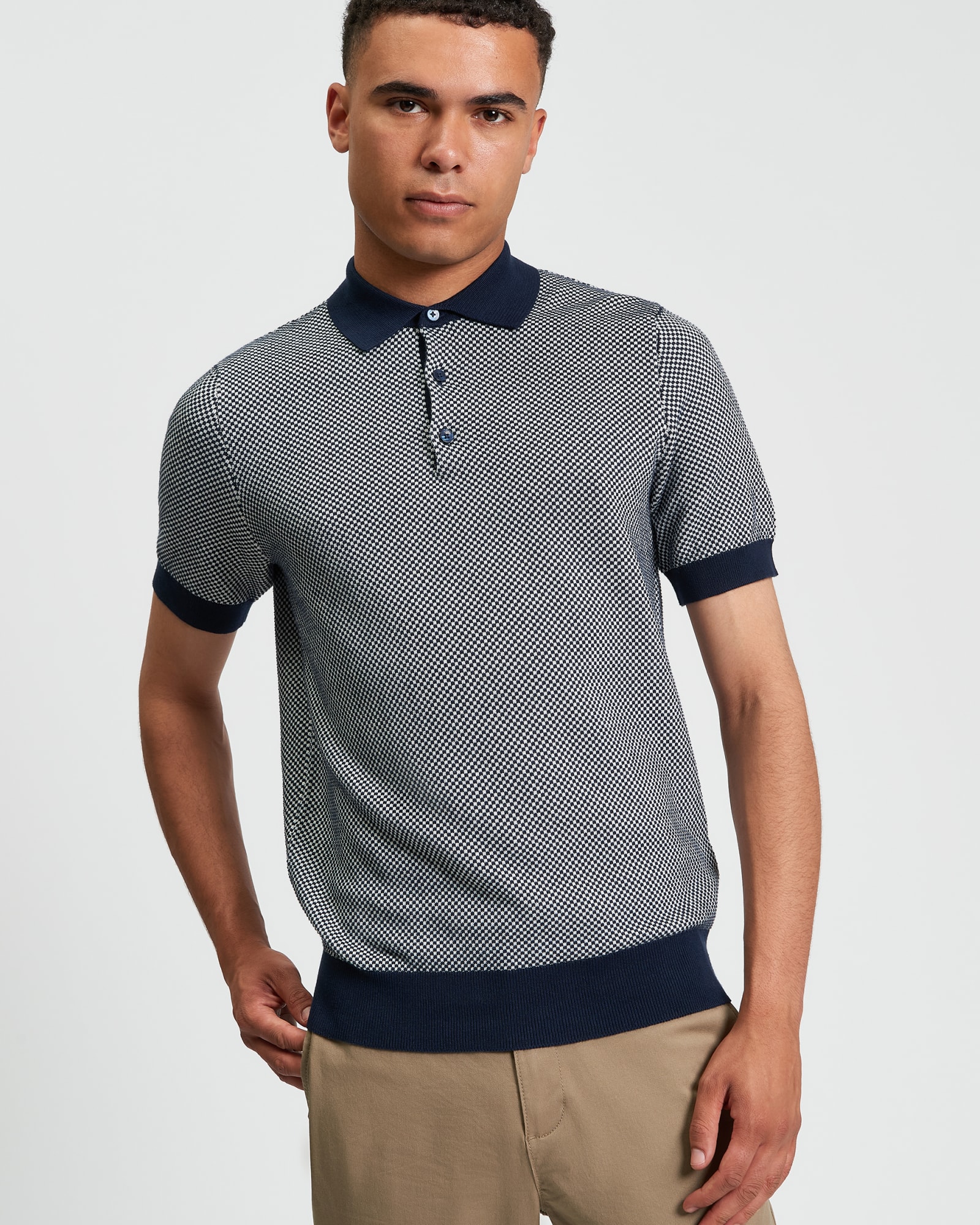 Bi Coloured Textured Polo