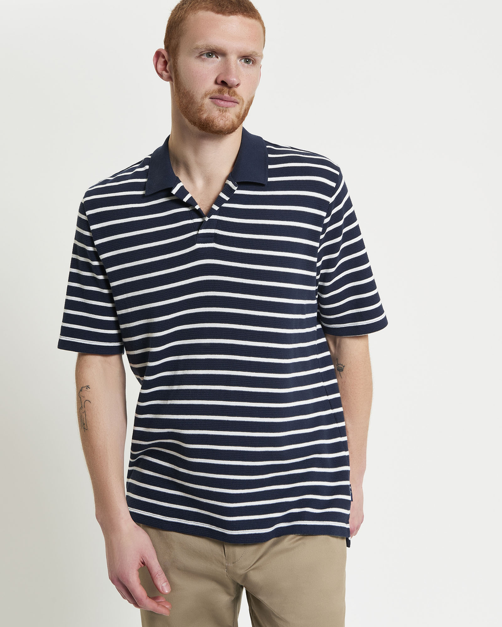 Waffle Stripe Polo