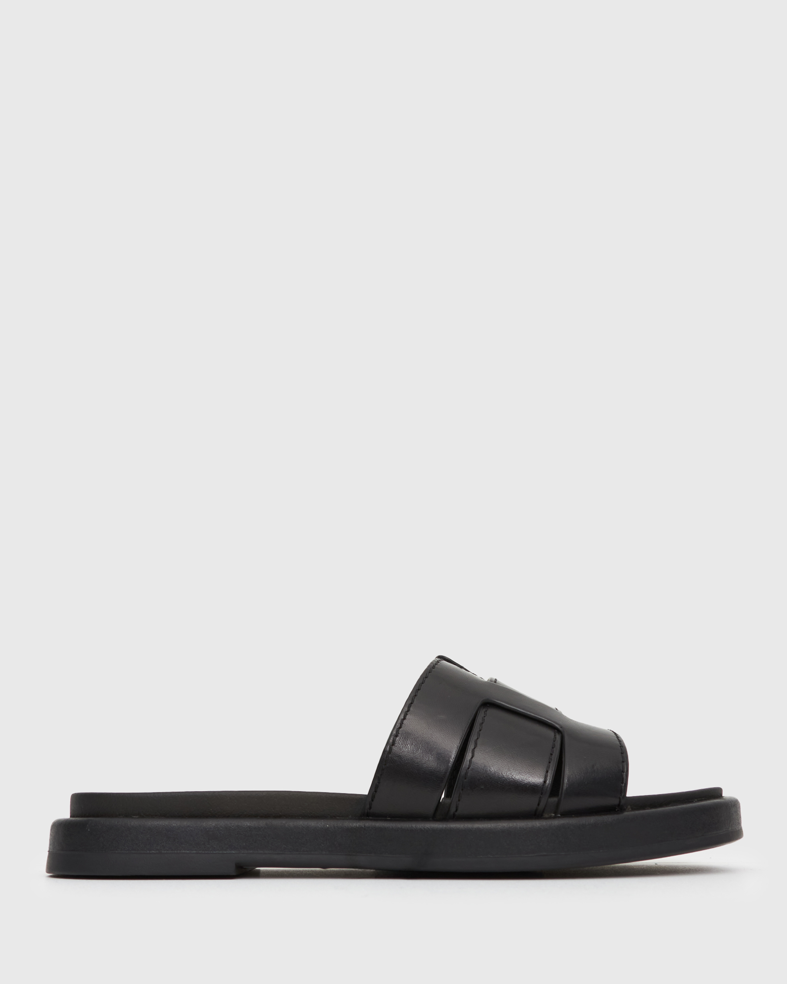 Wider Fit Bella Leather Flat Slides