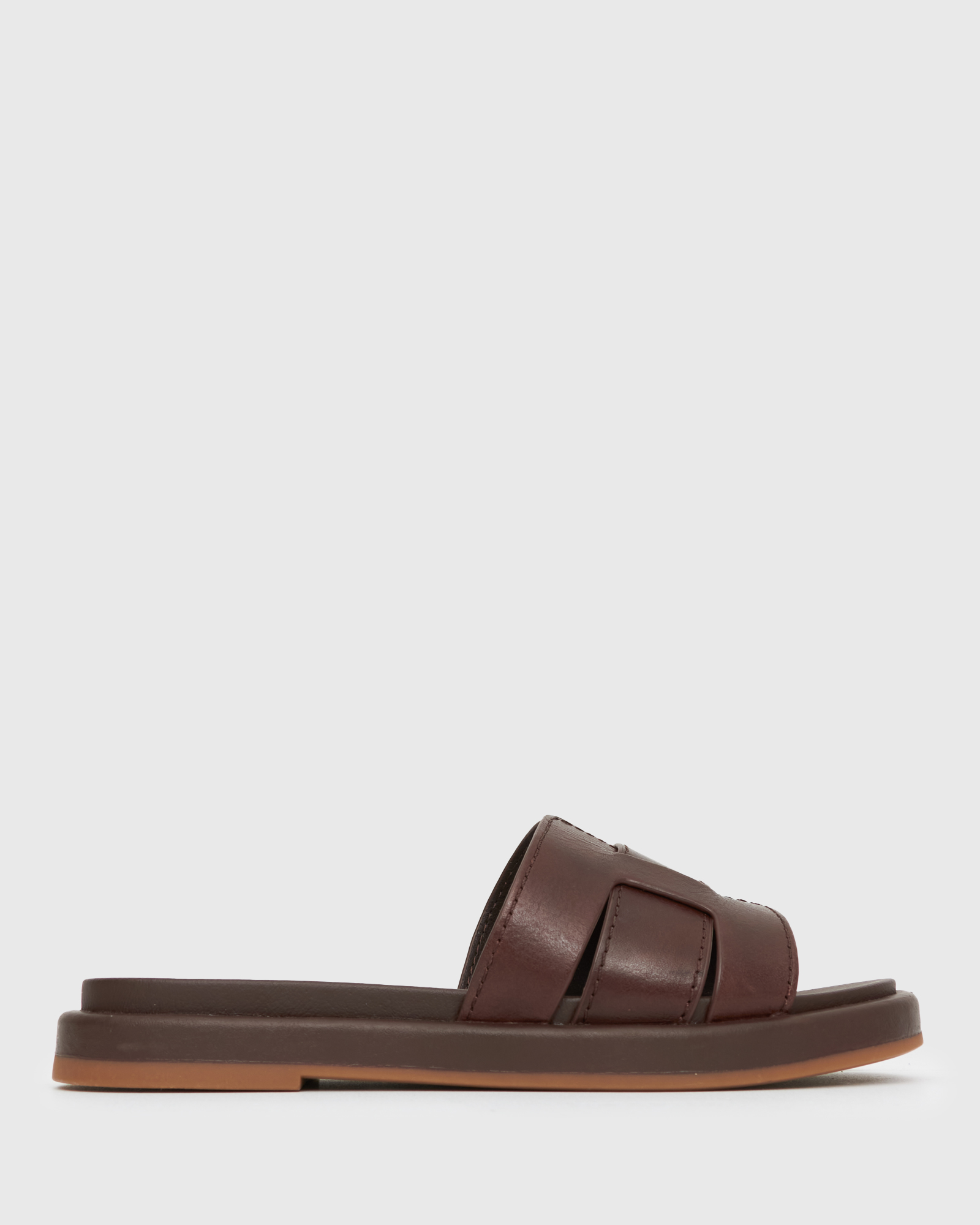 Wider Fit Bella Leather Flat Slides