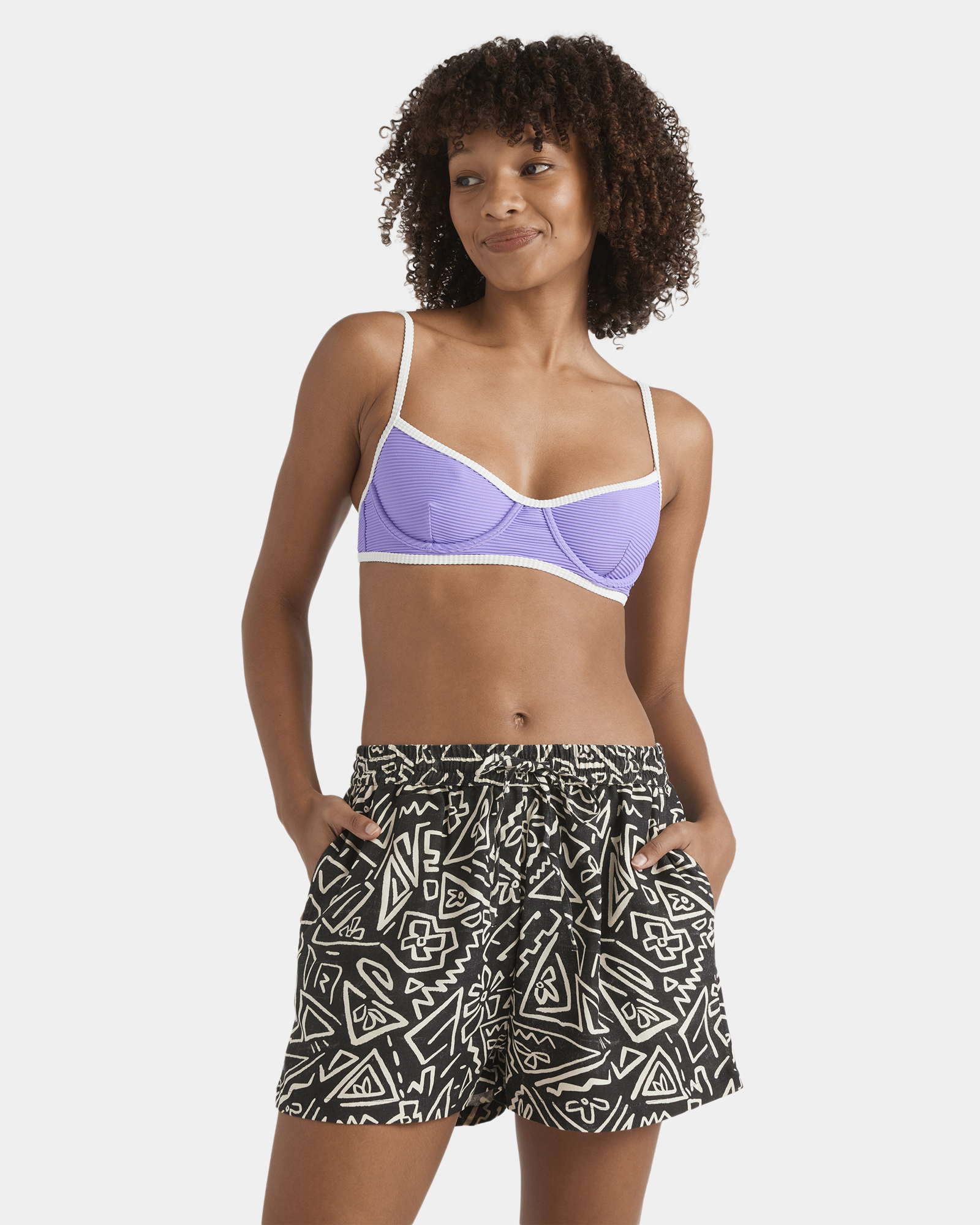 Womens Sunflower Elastic Waist Shorts