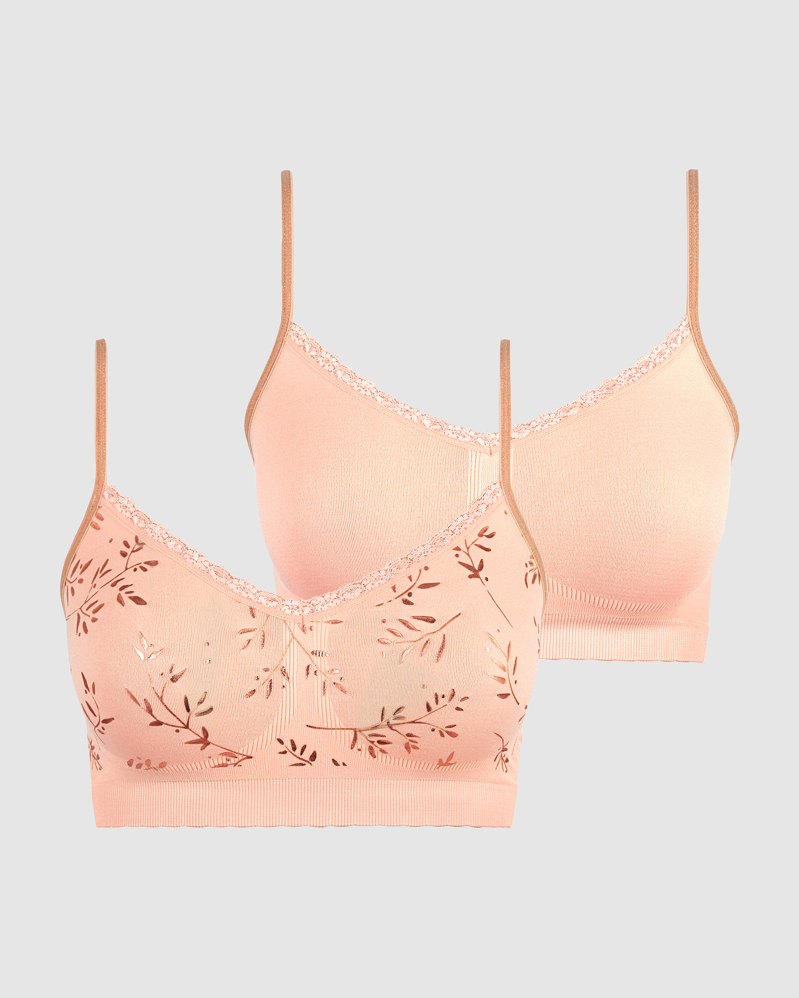 Zen Anniversaire Crop Top Style Wirefree Bralette - 2 Pack