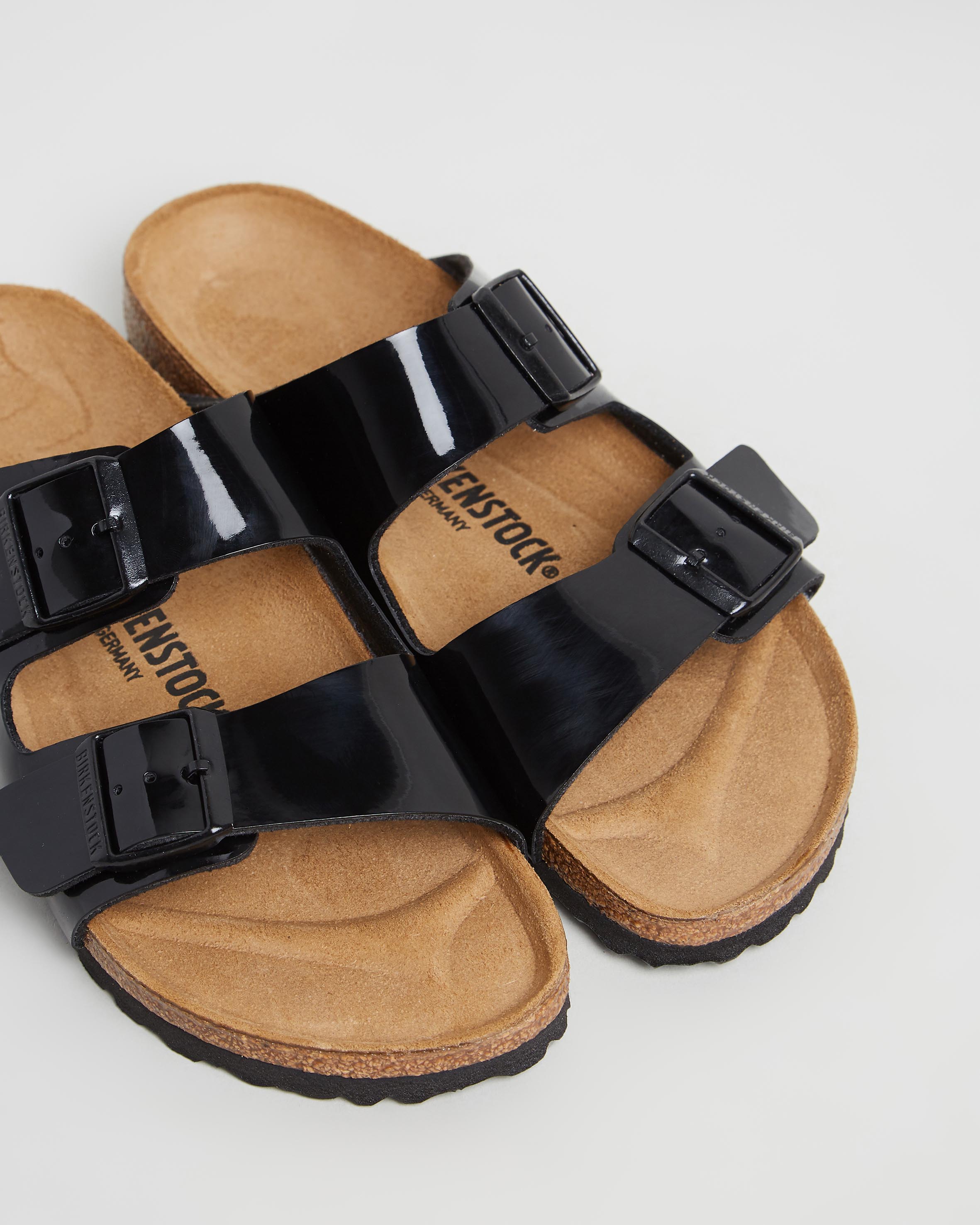 Arizona Birko-Flor Patent Sandals-Narrow Fit
