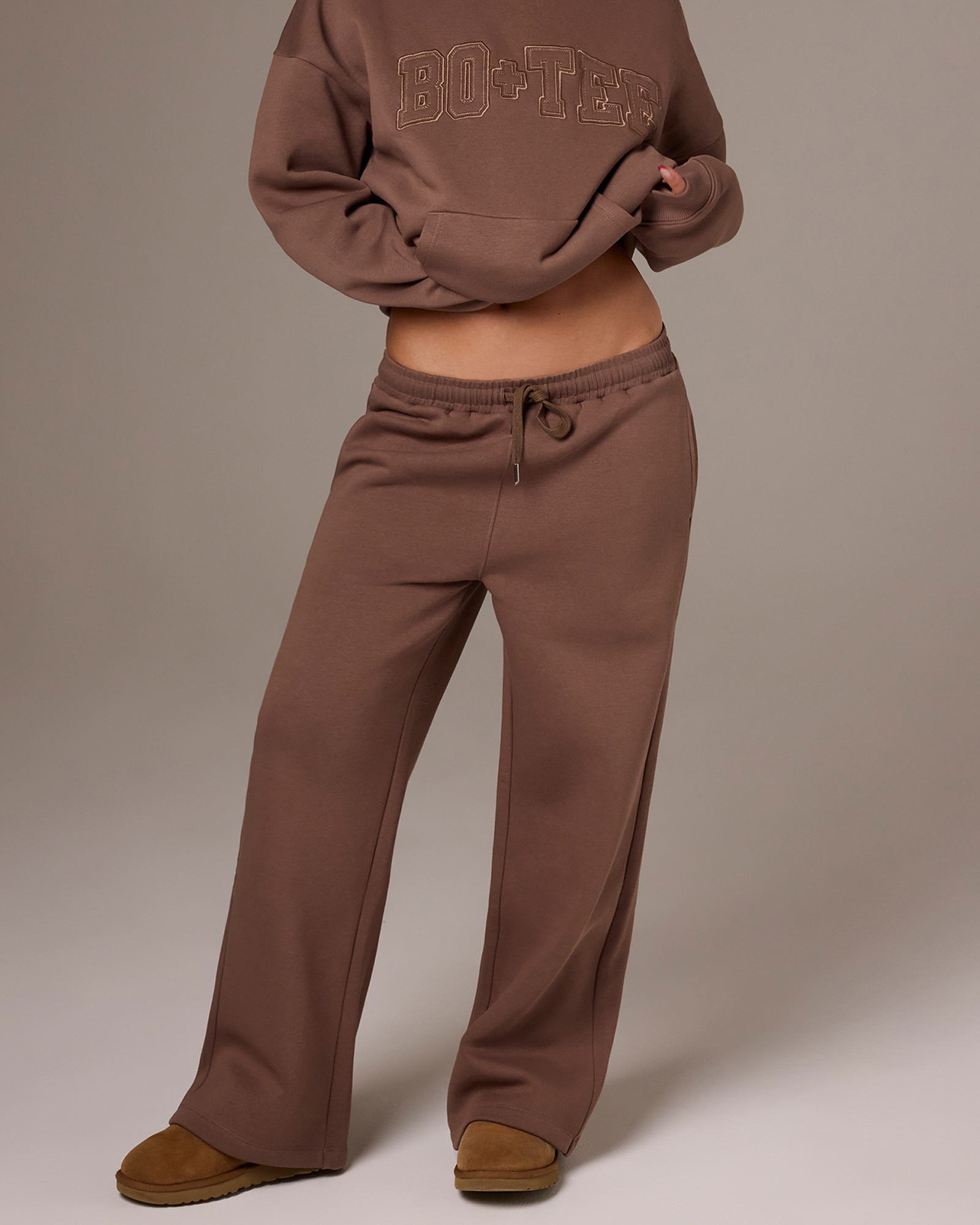 Cosy Coffee Run Brushed Jersey Wide-Leg Joggers
