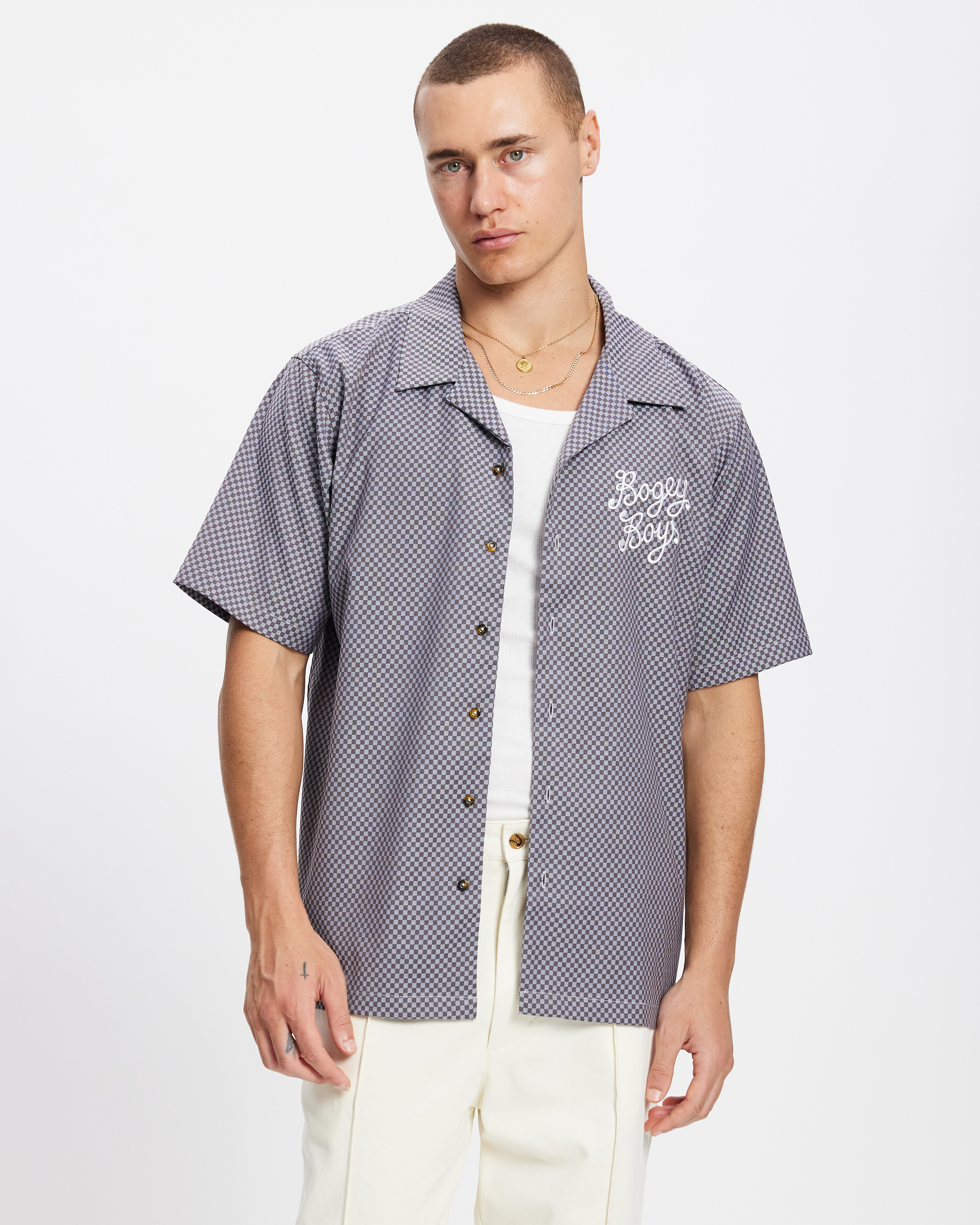 Mini Checkered Button-Up