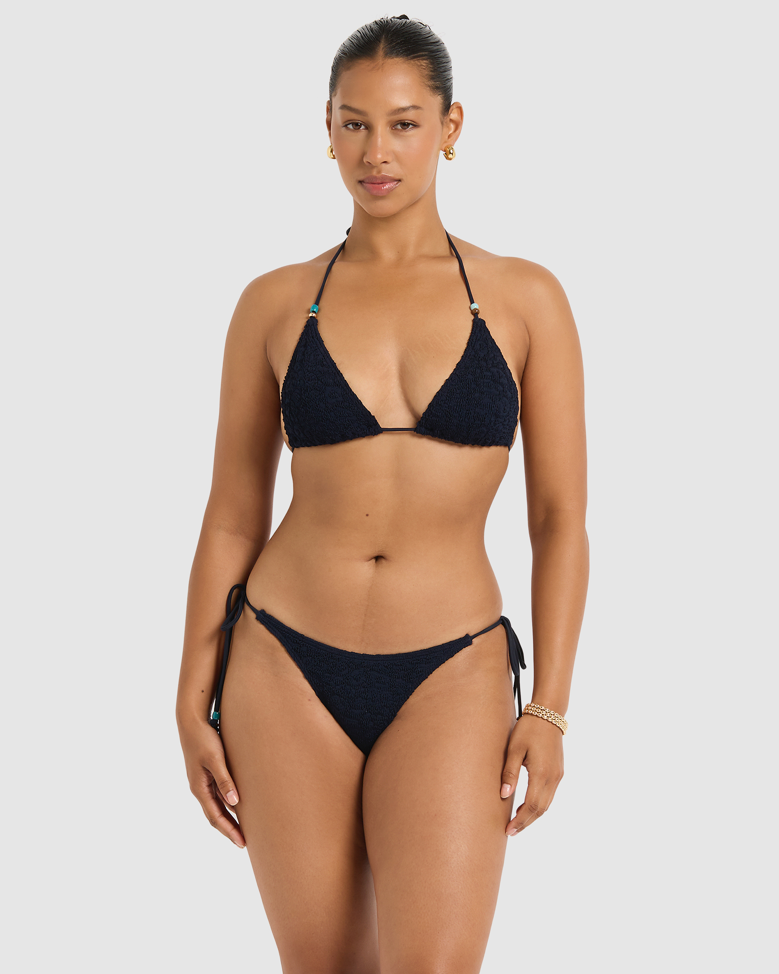 Beaded Ingrid Tri Bikini Top