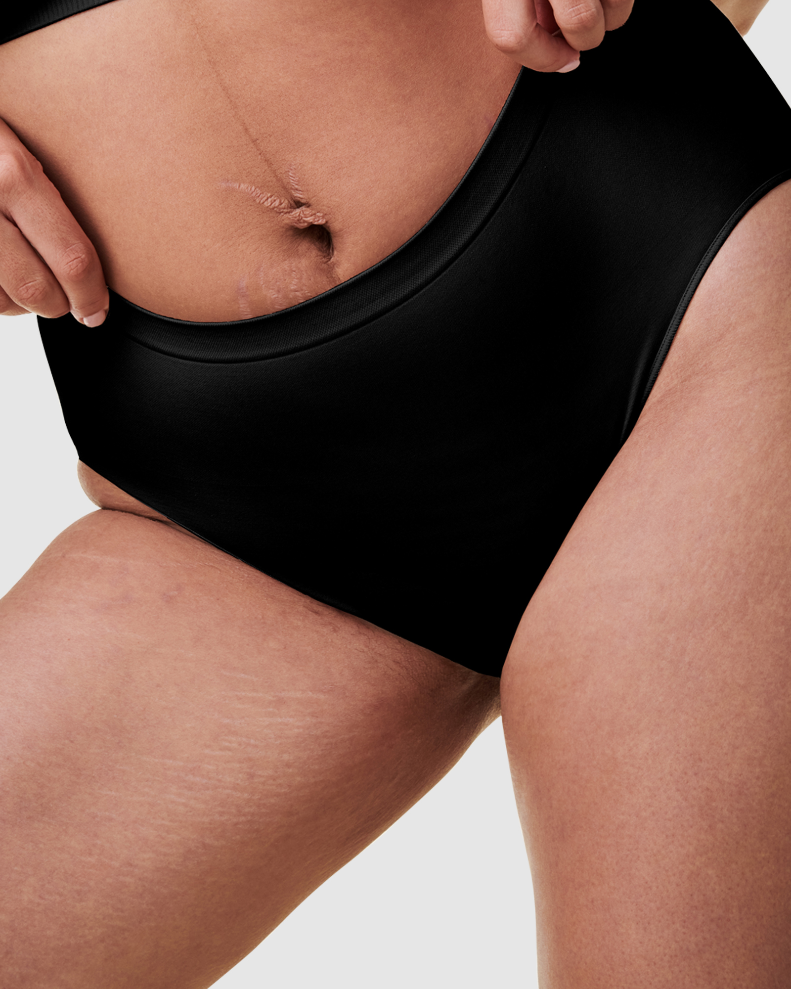 Recycled Nylon, Cotton & Modal High Waist Seamless Brief