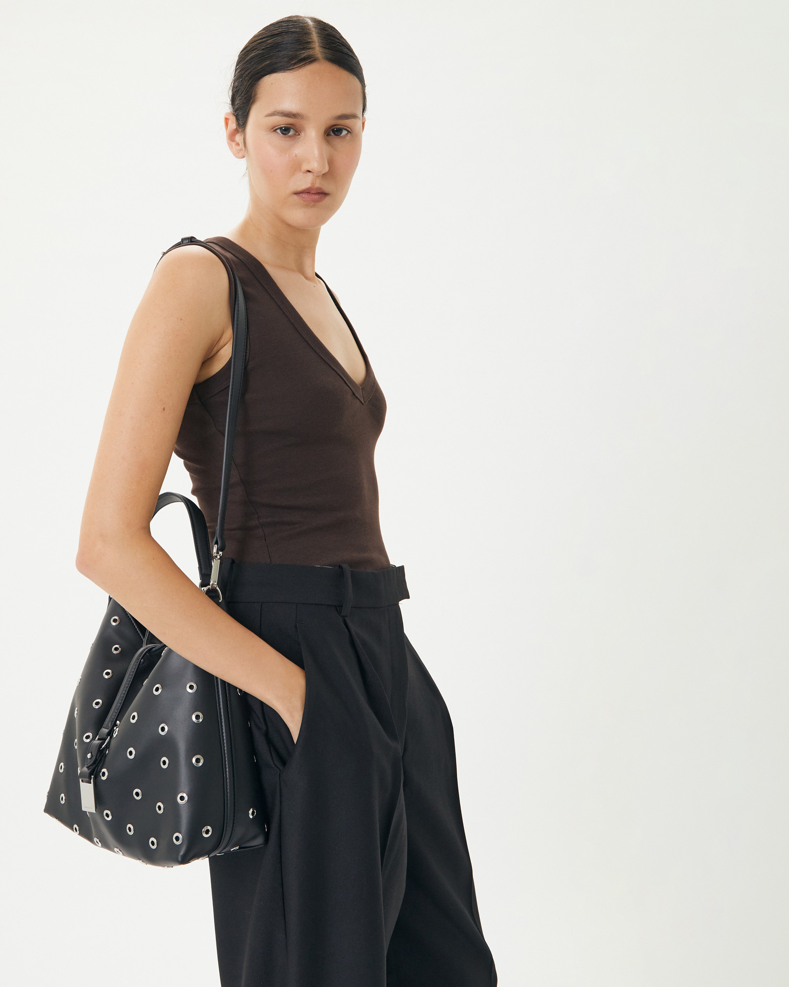Josie Eyelet Bucket Bag