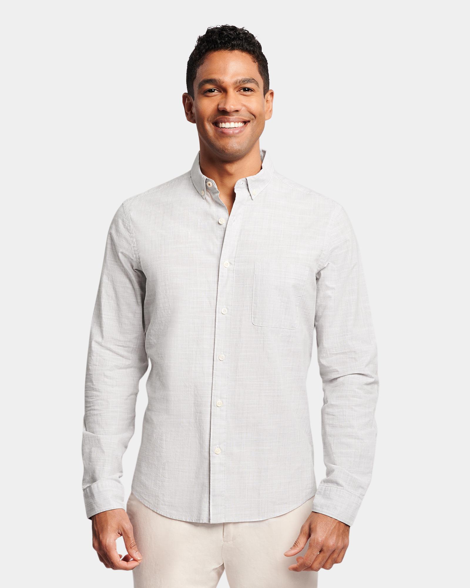 TEXTURED LONG SLEEVE CASUAL SHIRT