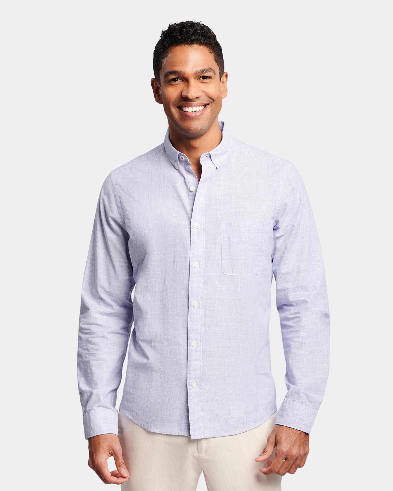TEXTURED LONG SLEEVE CASUAL SHIRT