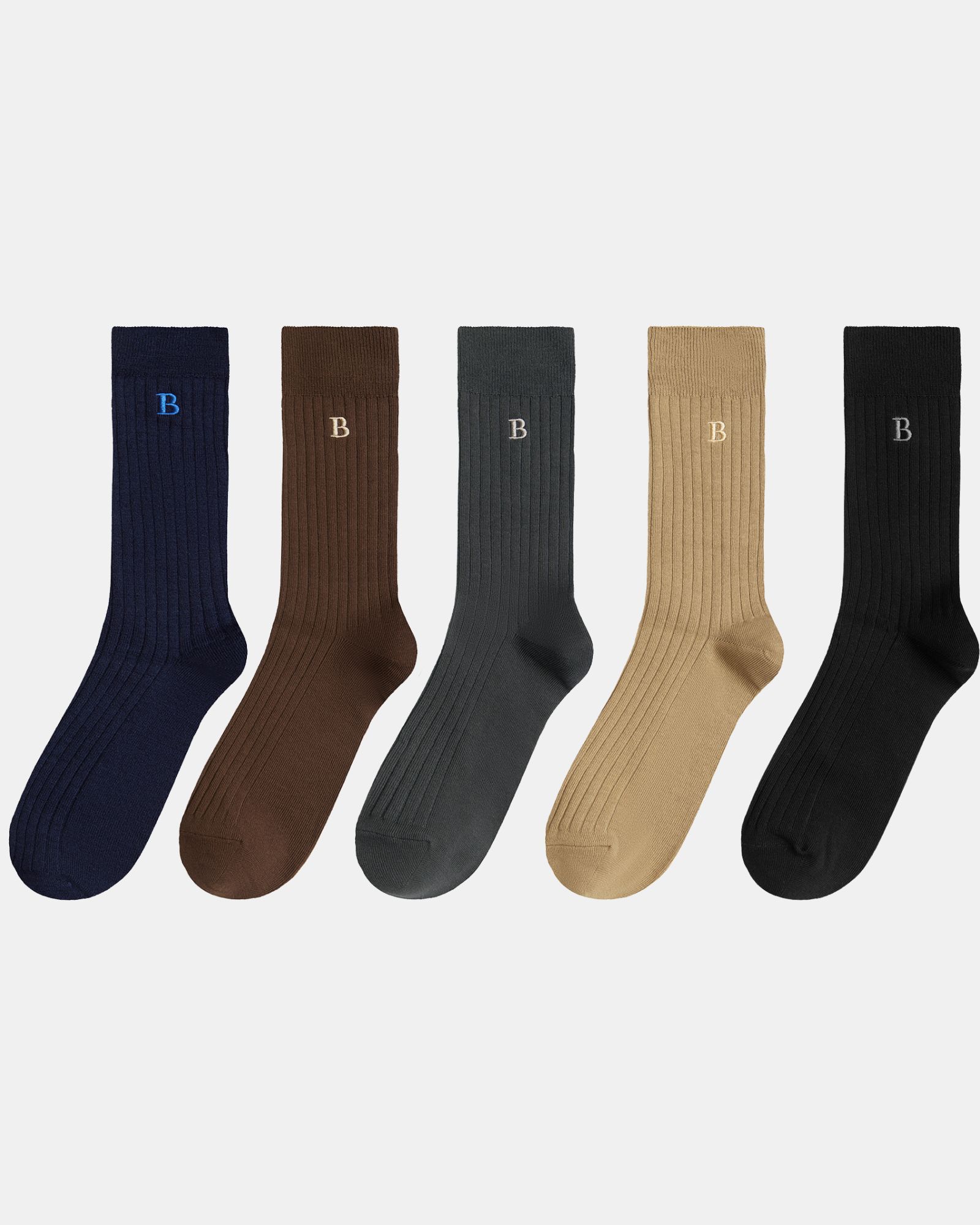Australian Cotton Rib Crew Socks 5-Pack