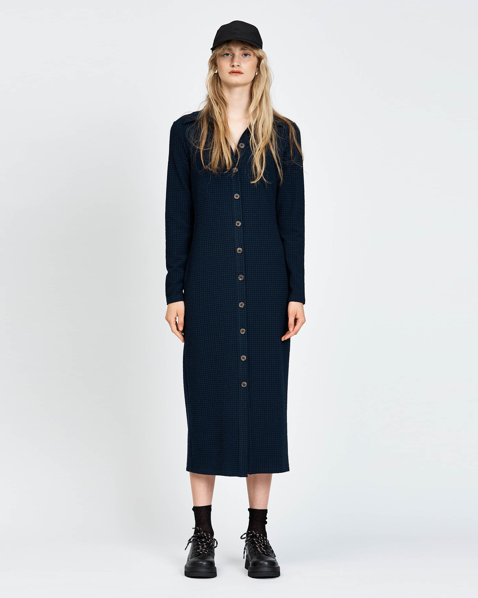 Paju Dress Navy Check