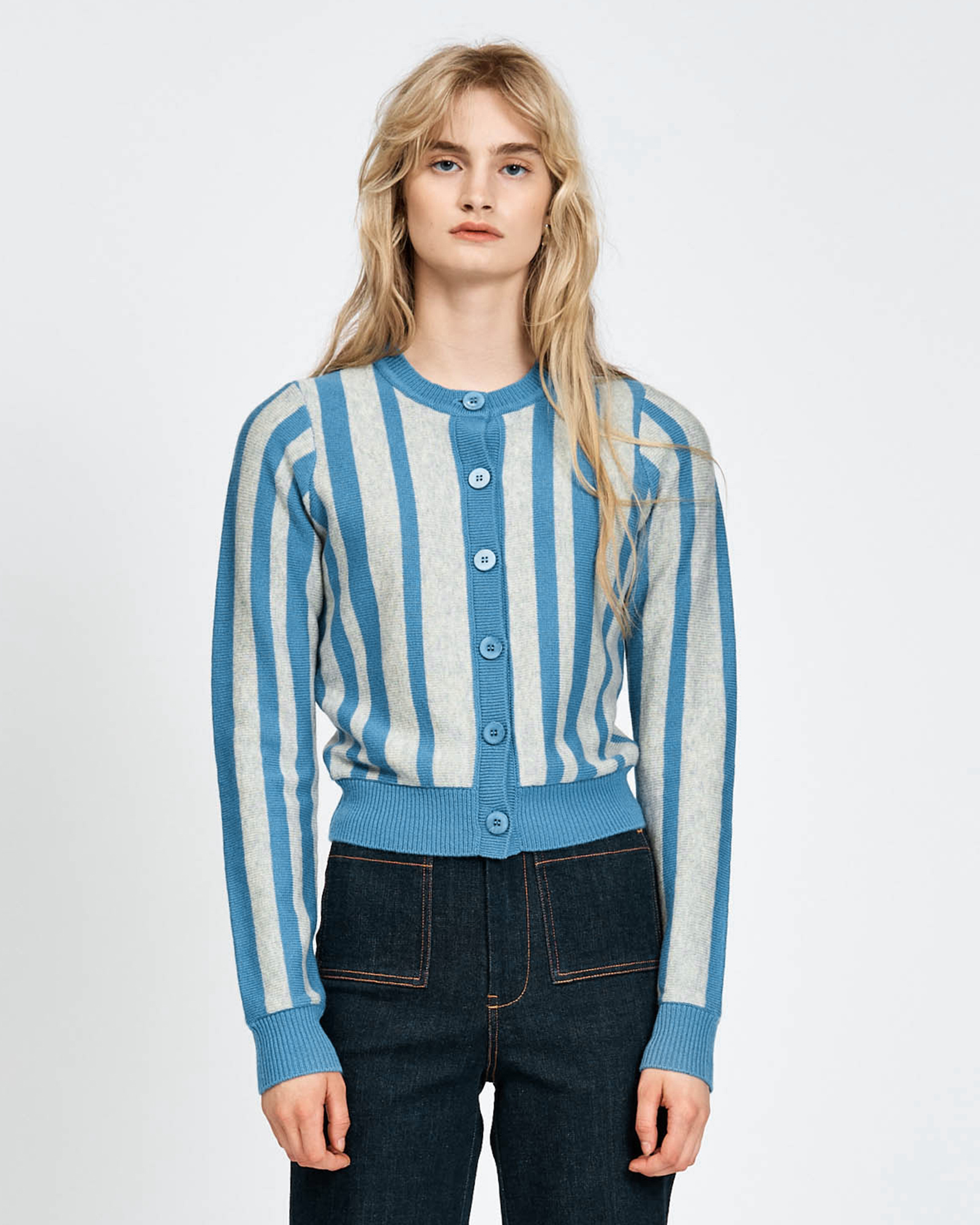 Havu Cardigan Blue Stripe