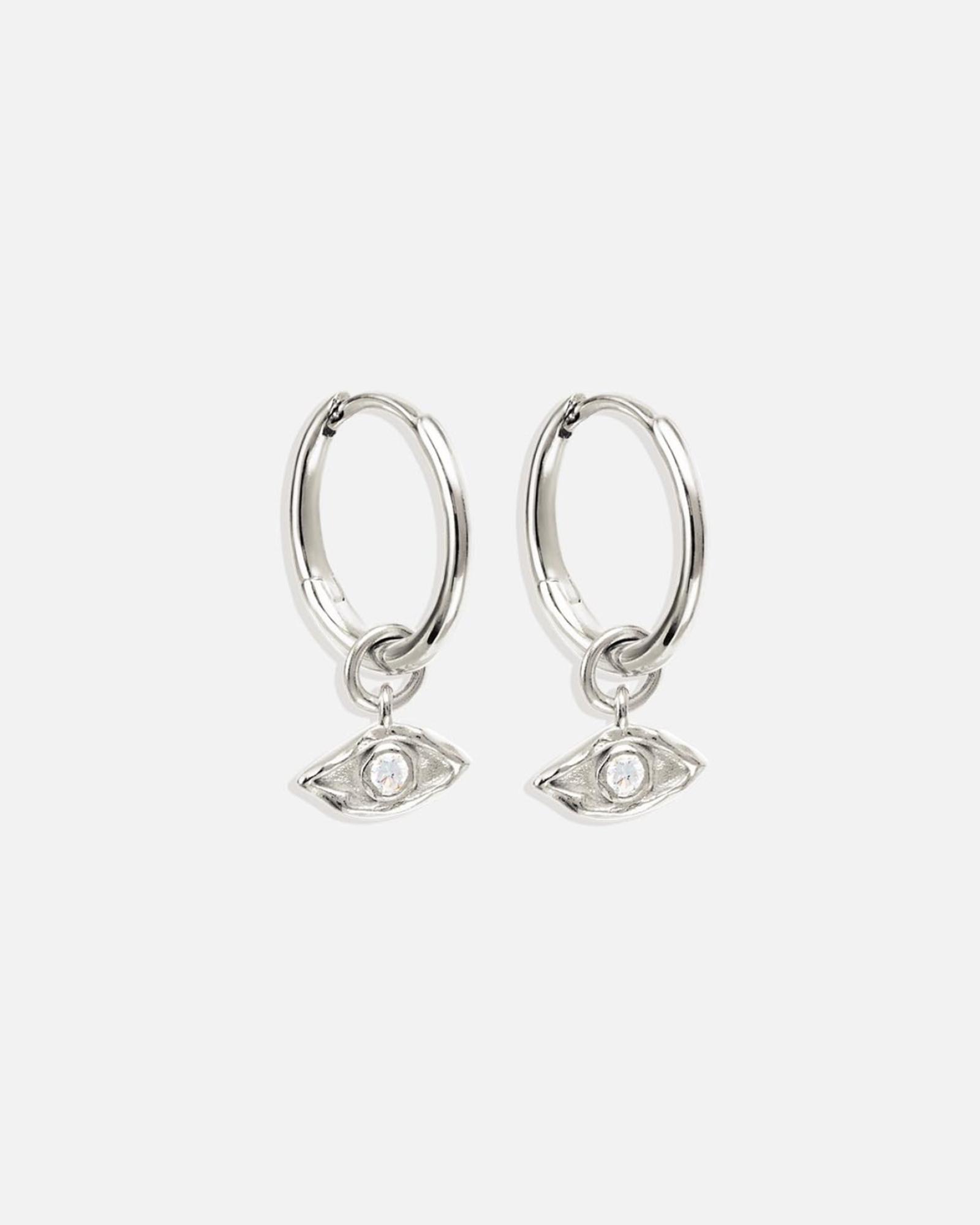 Silver I Am Protected Hoops