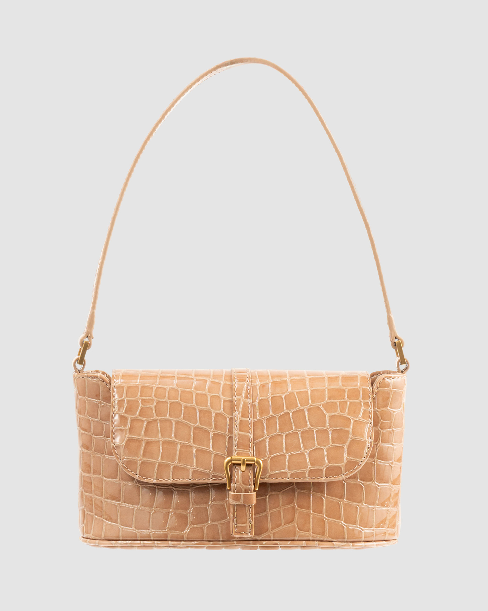 Miranda Baguette Croco Embossed Leather Bag