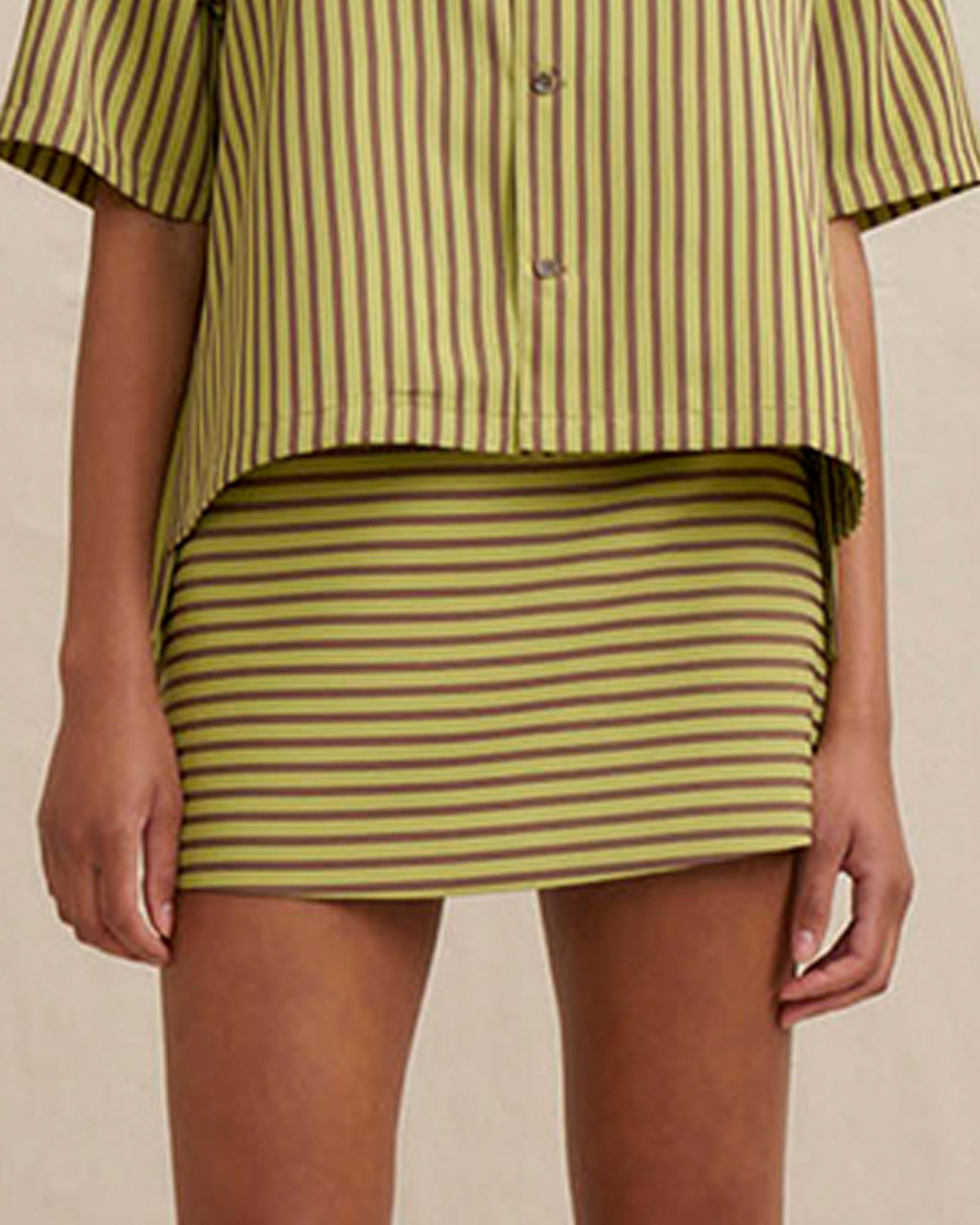 Pear Stripe Mini Skirt