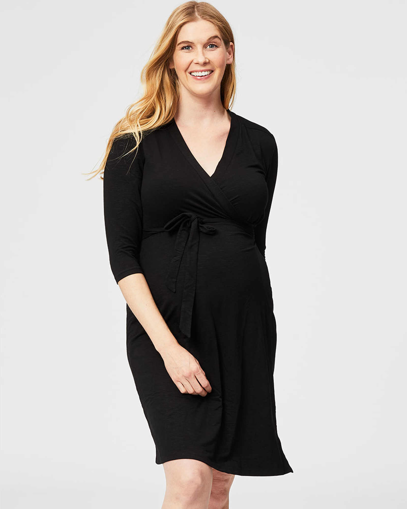 Custard Nursing Wrap Dress