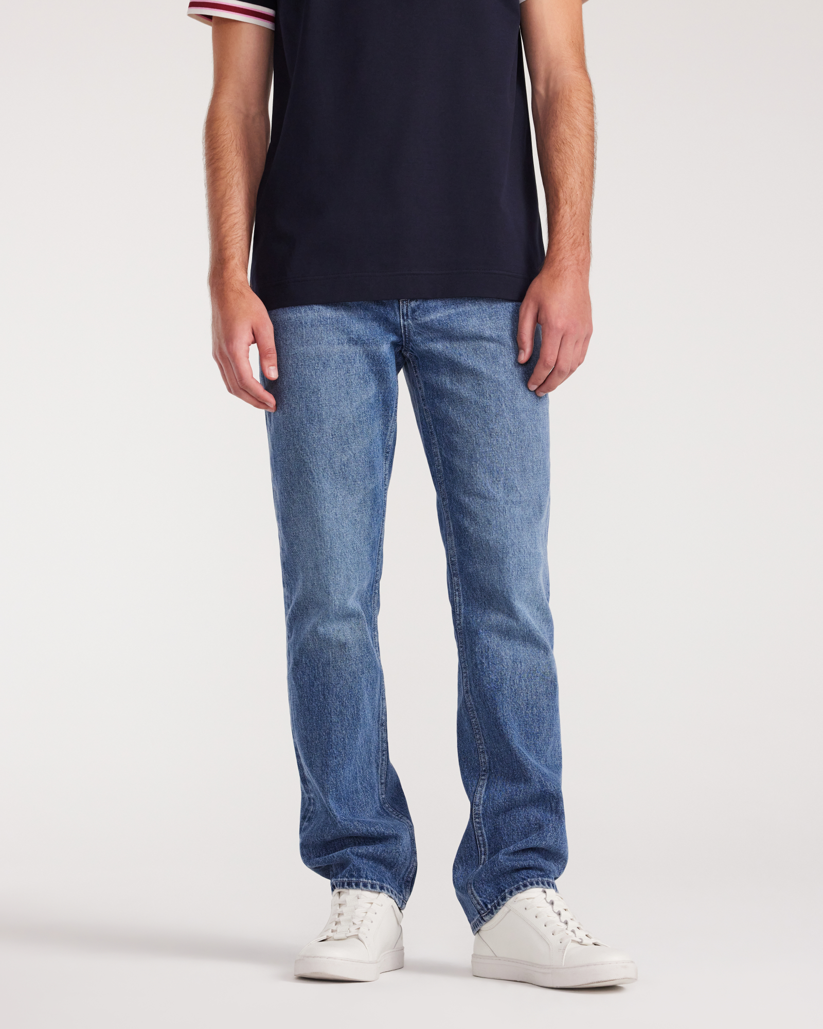 Straight Fit Mid Wash Jeans Indigo