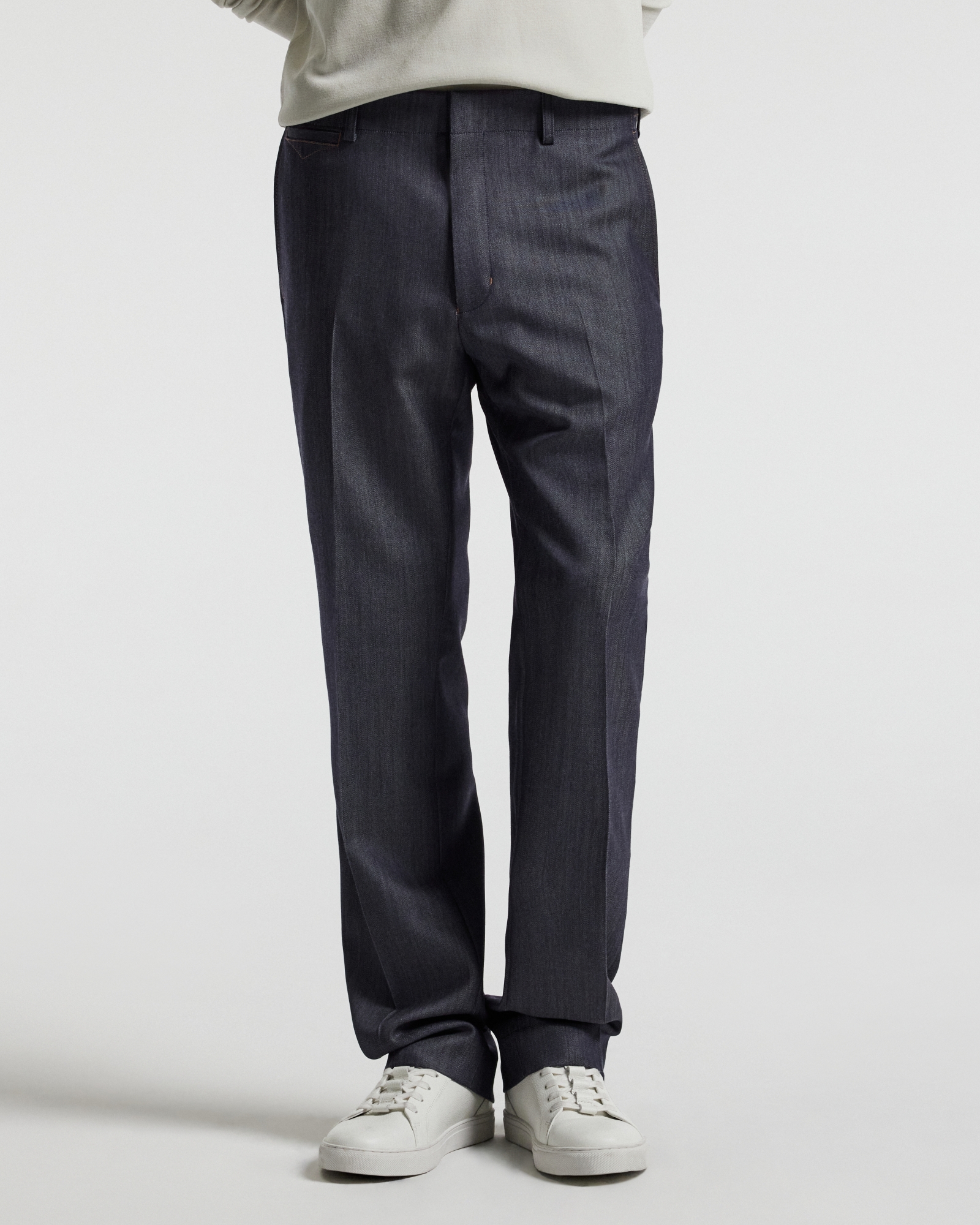Wool Denim Suit Pants Navy