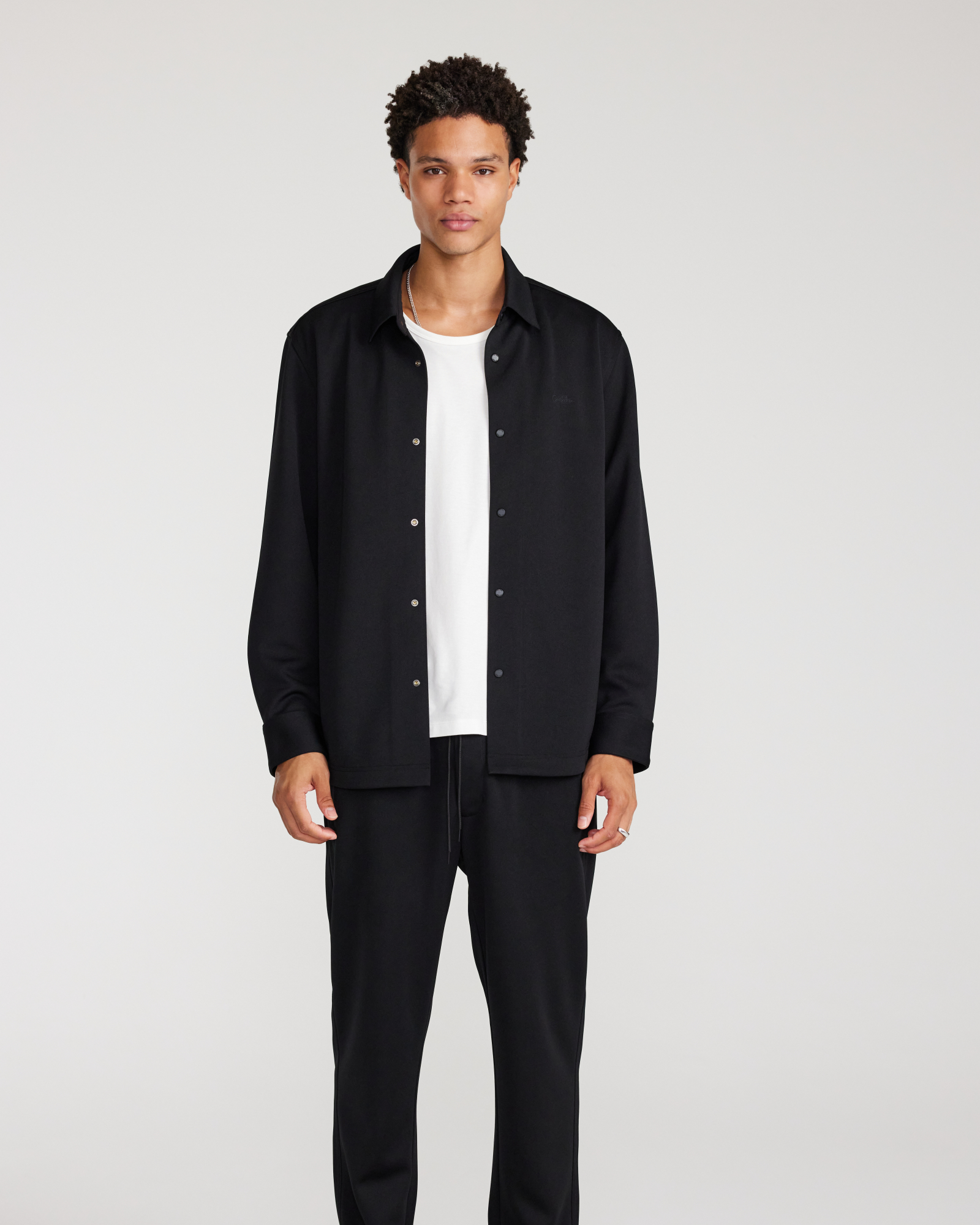 Tech Jersey Overshirt Black