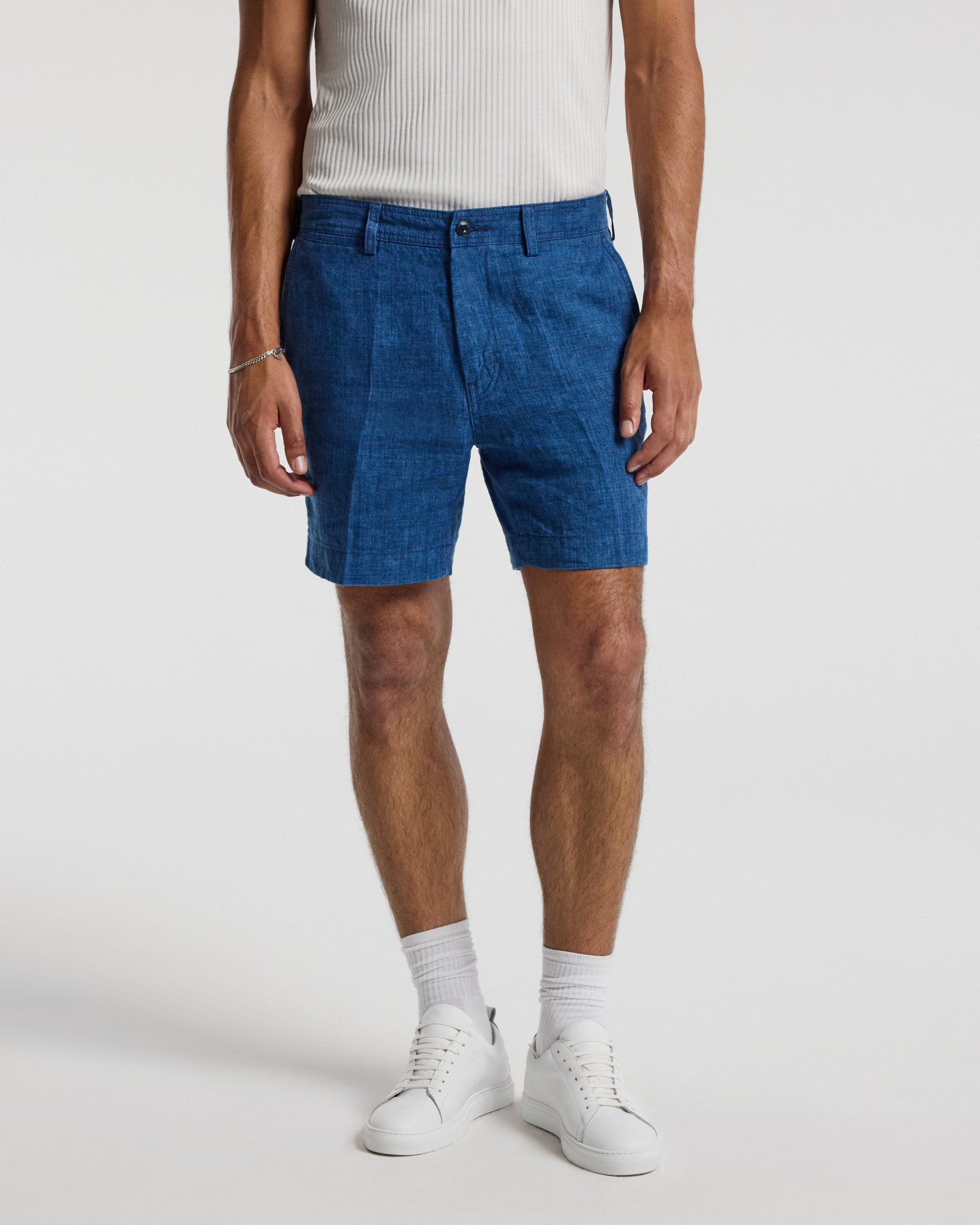 Washed Linen Shorts Indigo