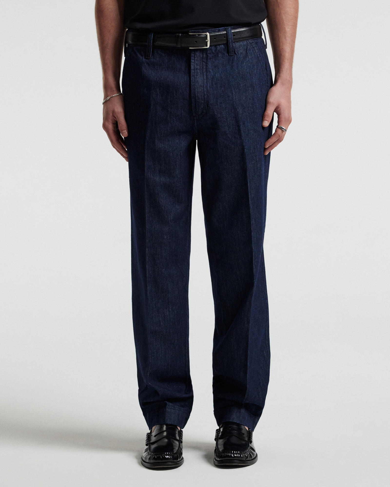 Loose Fit Denim Pants Navy