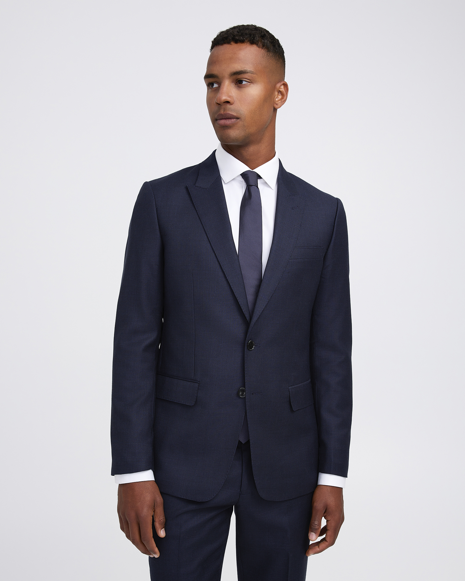 Tonal Basketweave Suit Jacket