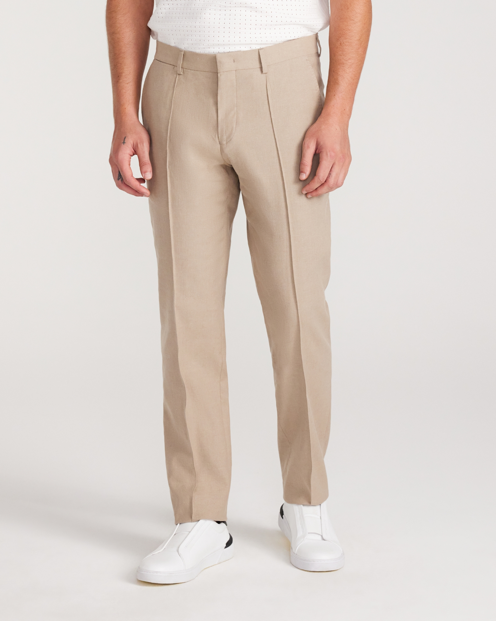 Linen Cotton Crepe Suit Pants