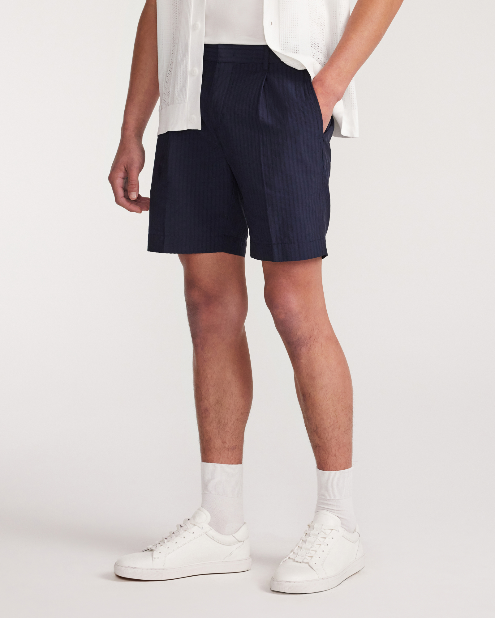 Soft Seersucker Shorts Navy